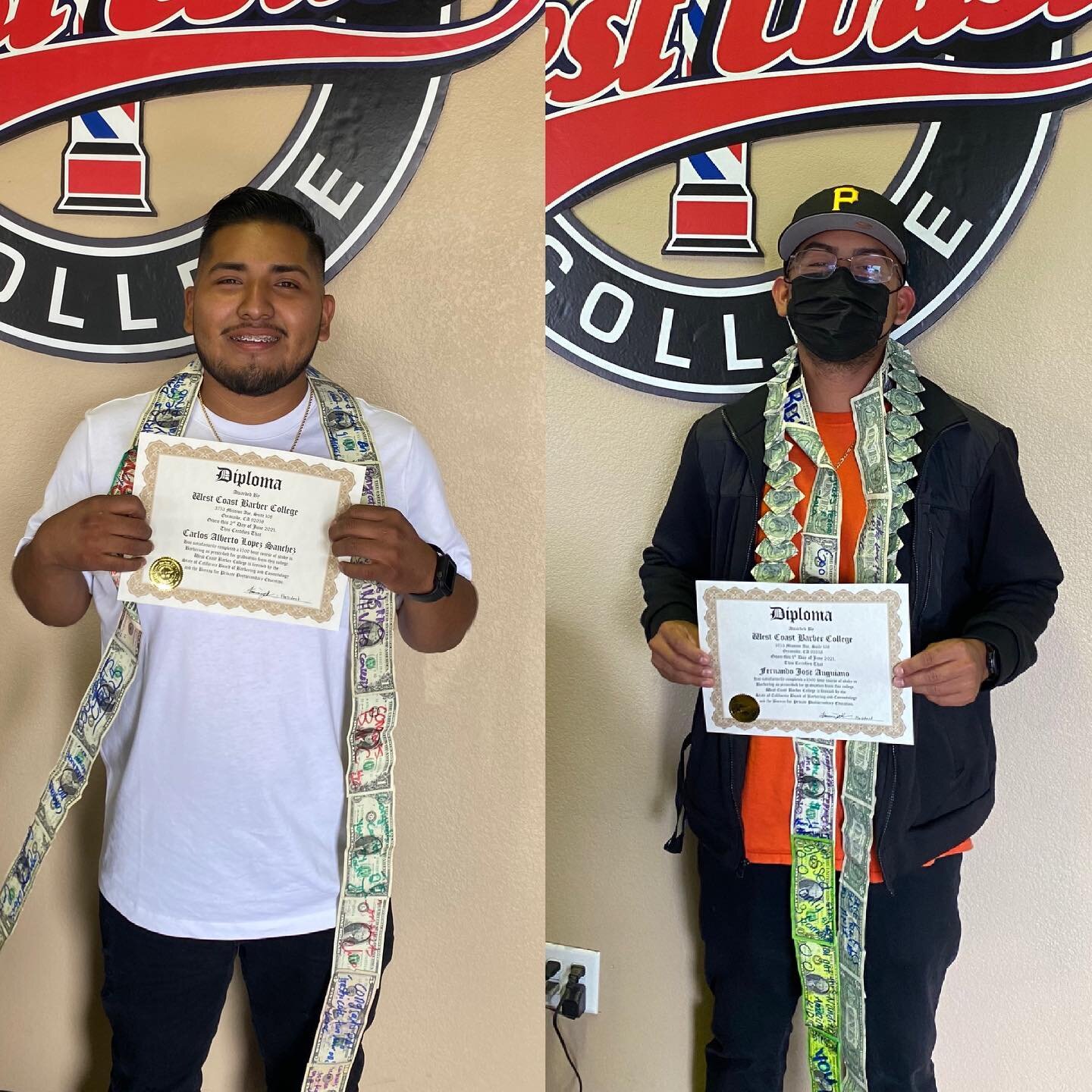 Let&rsquo;s all Congratulate these guys right here @nandosblessed_fades and @los_fadez on their completion of barber school. You both were excellent students and are going to be great barbers! Hope you guys continue to prosperous in all your all your