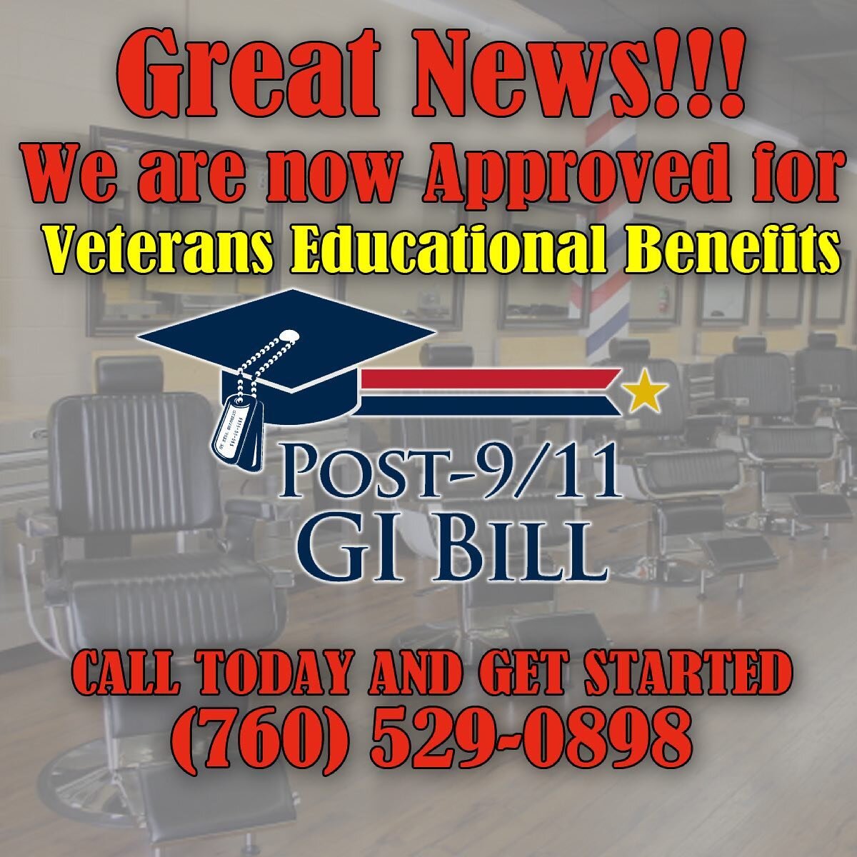 West Coast Barber College is approved for Veterans Education Benefits for those who qualify. All eligible military veterans, active-duty, national guards, reserves, spouse, or dependents may benefit from financial assistance. Tag someone you think mi