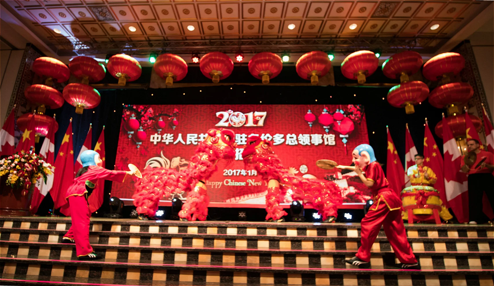 Wayland Li Lion Dance team in action.