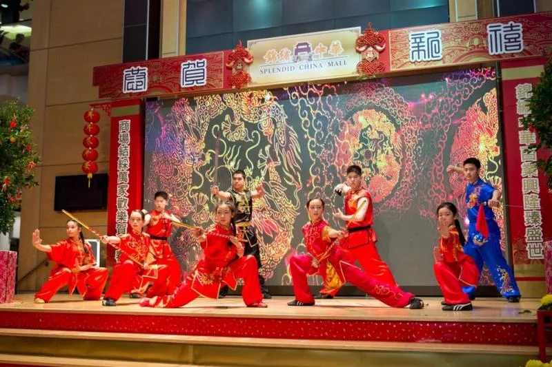 Group pose to end the Wushu demo.