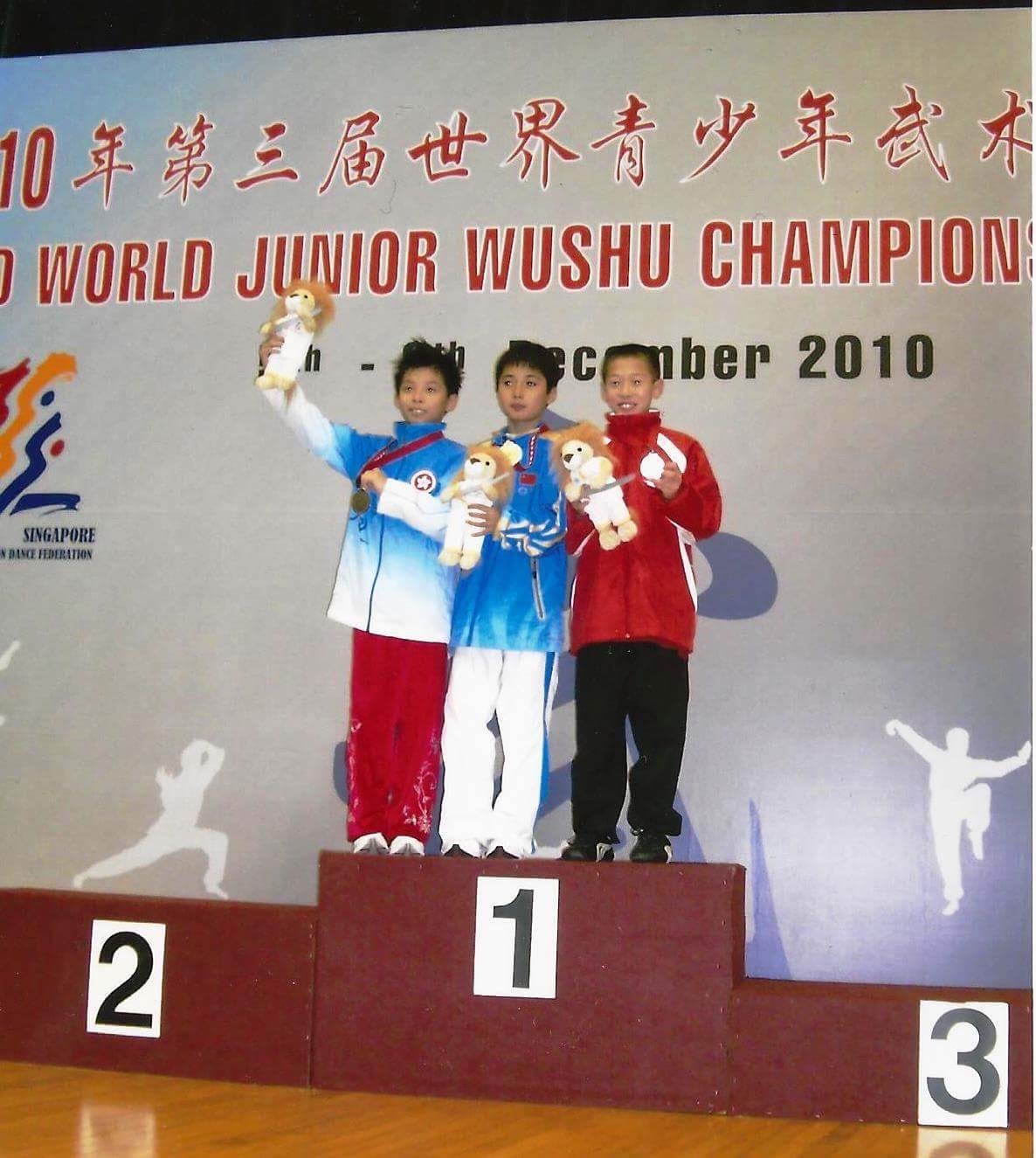 On the medal stand at the 2010 WJWC