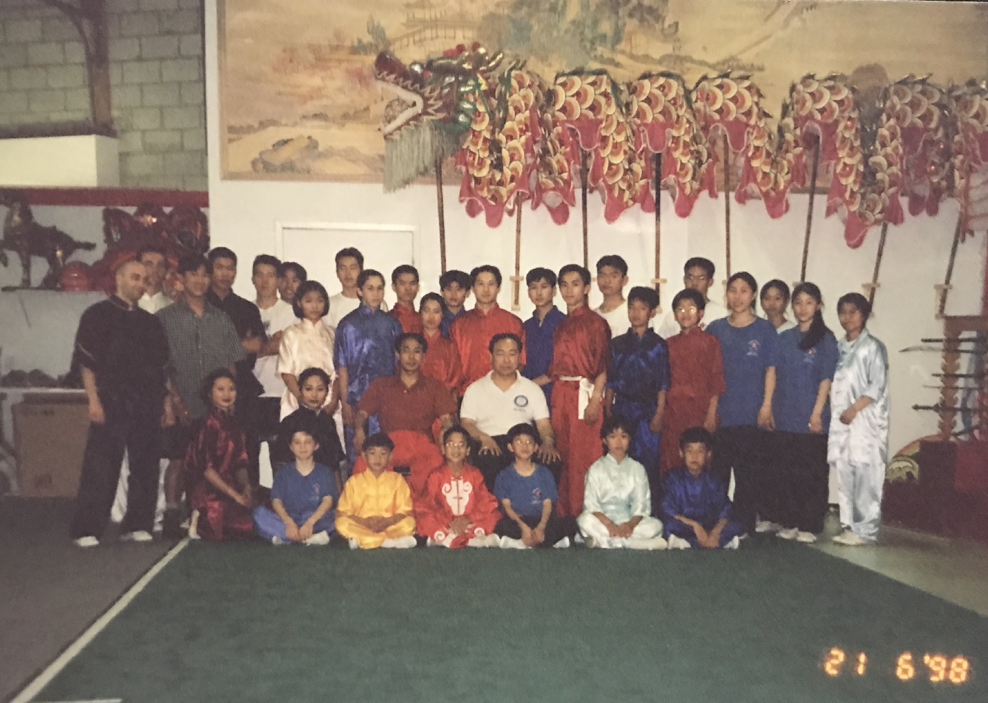 Group shot of the wushu team, 1998