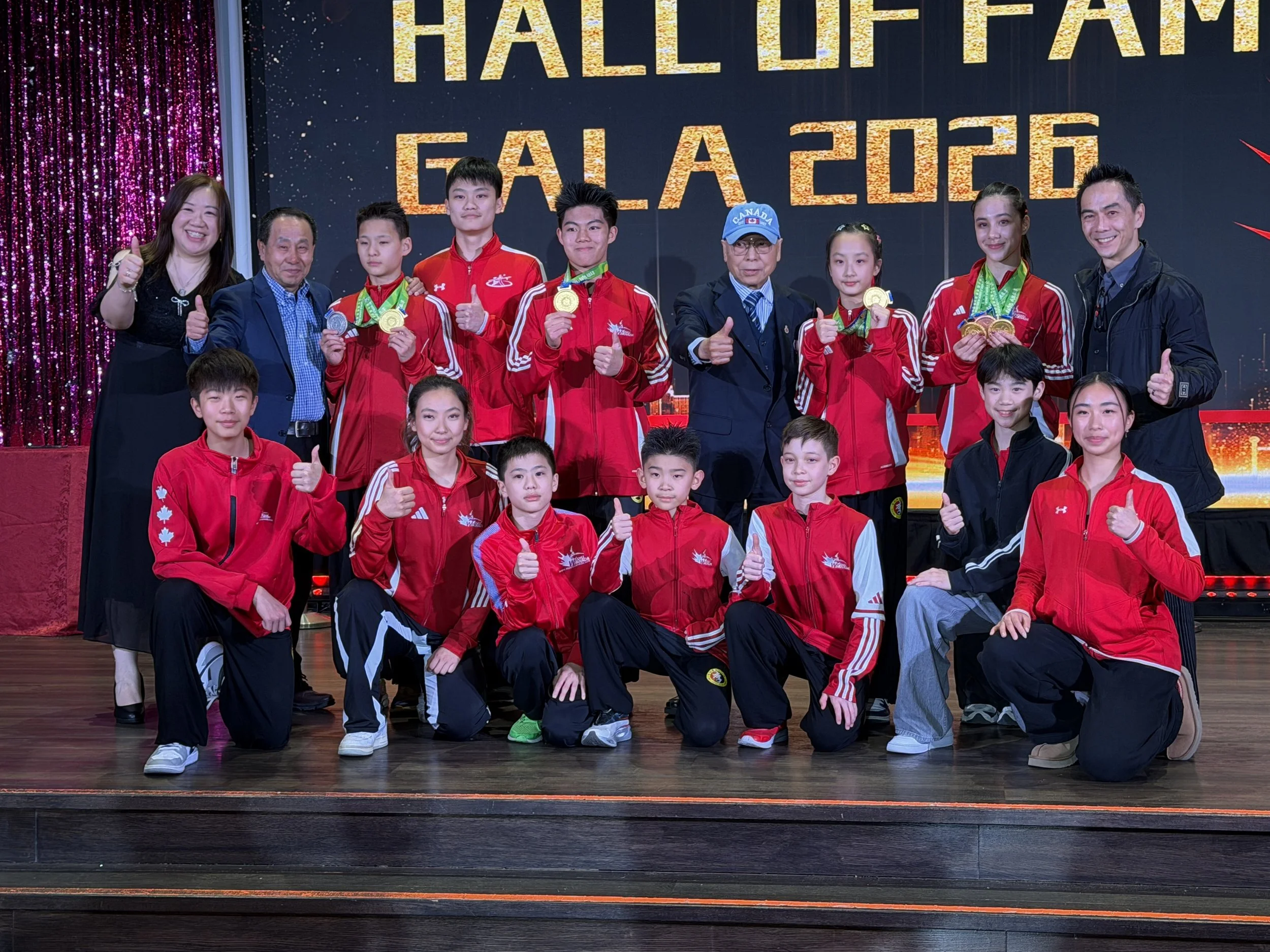 Master Wenqi Li and athletes honoured at the 2026 WushuCanada Hall of Fame Gala