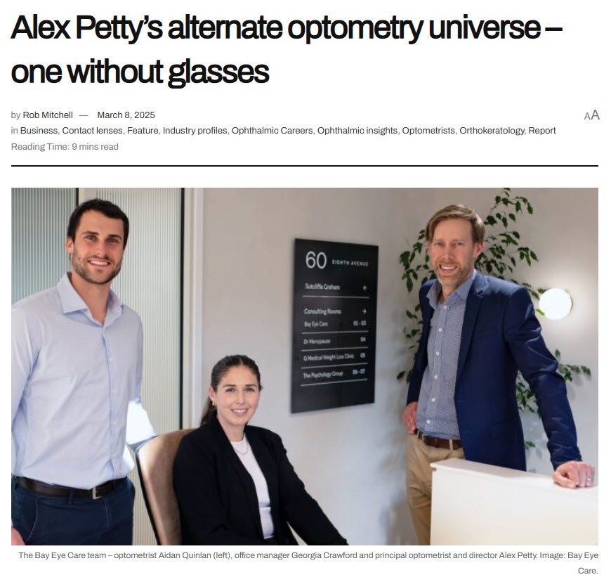 Insight Magazine profiles our principal optometrist Mr Alex Petty