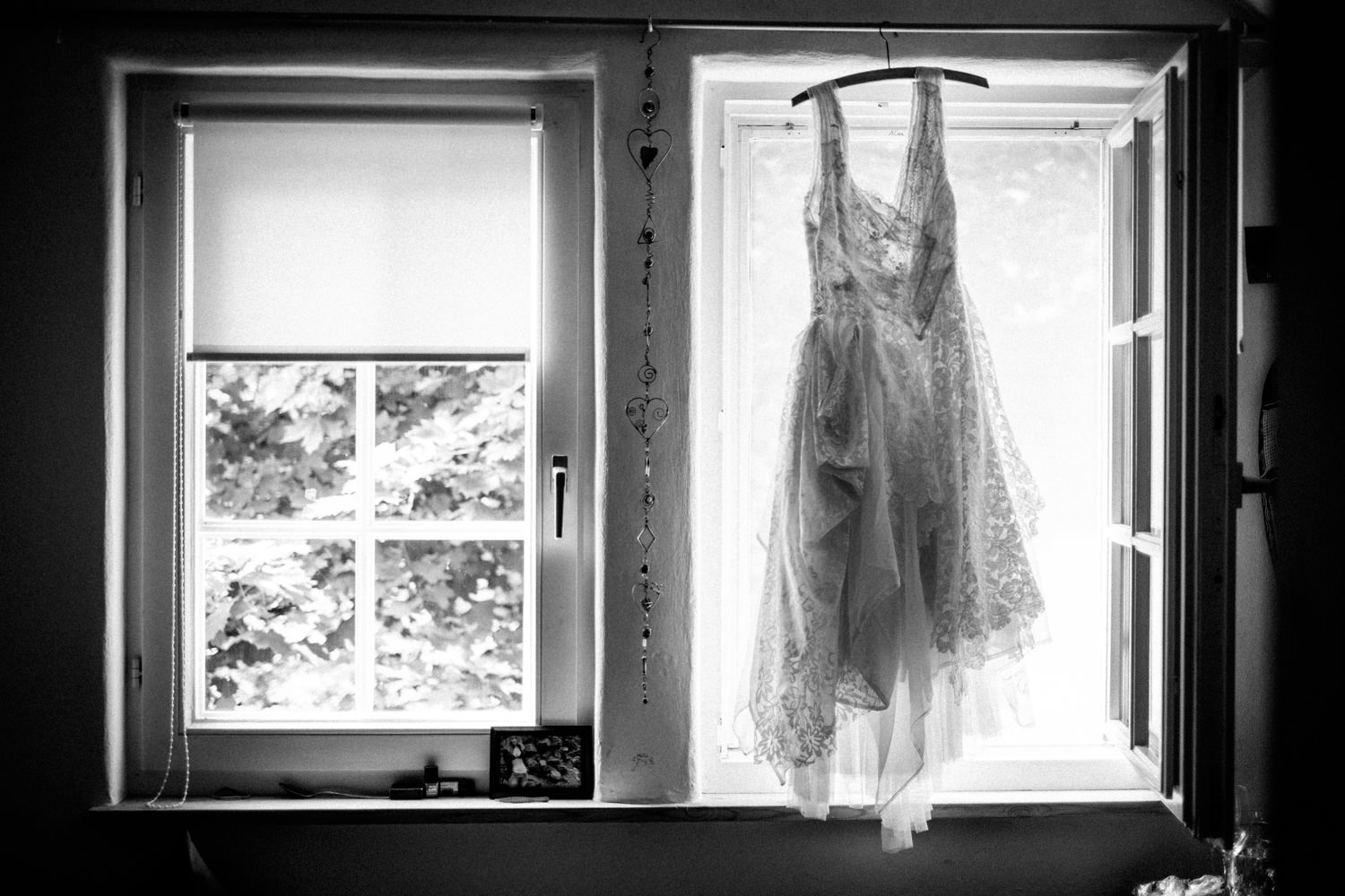 Wunderschönes selfmade Vintage-Hochzeitskleid der Braut