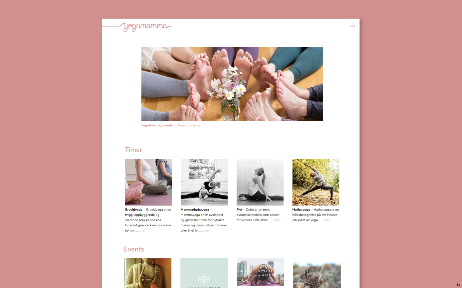  Website design for Yogamamma.no done together with Clou Design. 