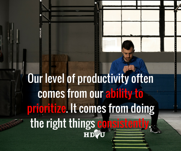 Productivity comes from prioritization. It comes from doing the right things consistently. 