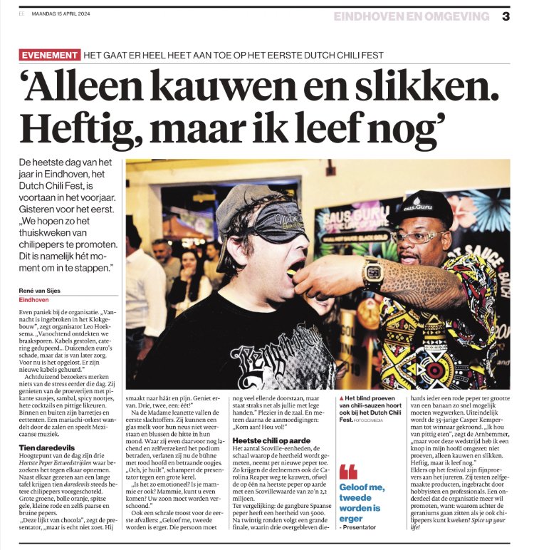 Dutch Chili Fest 14 april 2024 Eindhoven