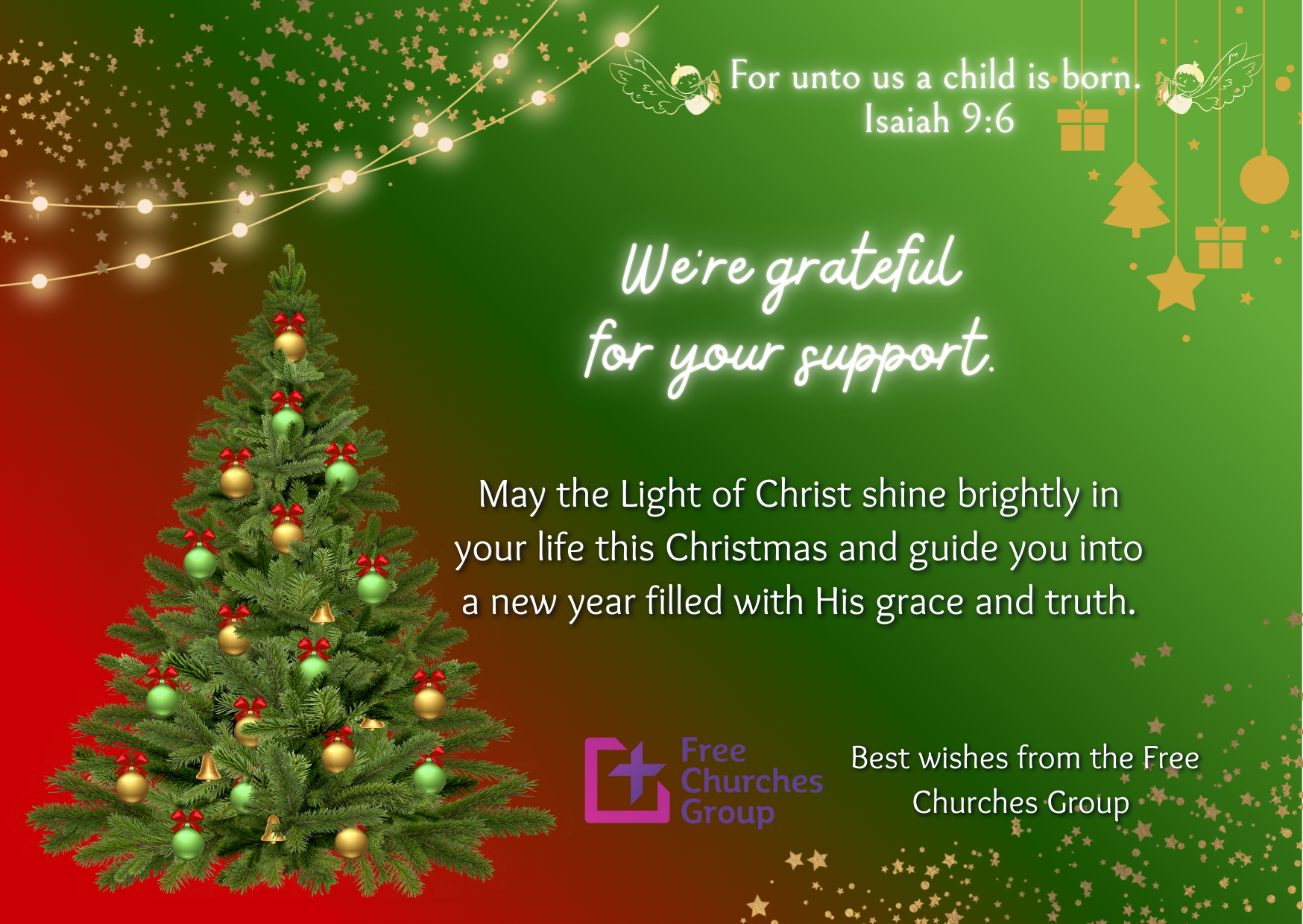 Season’s Greetings to all members of the Free Churches Group