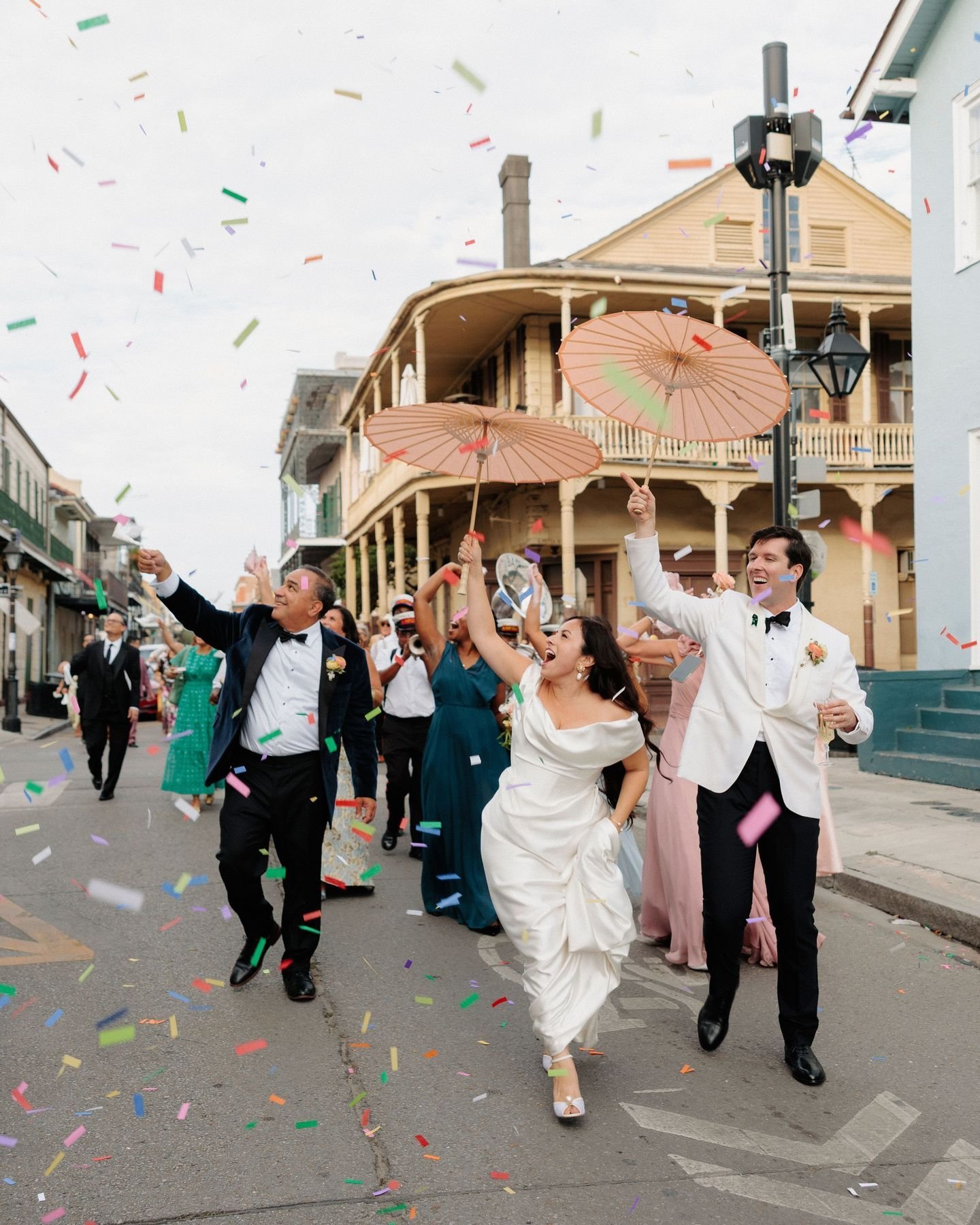 Because when the brass band starts playing, there&rsquo;s only one thing to do!

Photographer: @marquez.fotos
Planner: @amandapriceevents
Reception Venue: @arnaudsnola
Videographer: @tresbienphotovideo
Hair Stylist: @jessicajacksonhair
Makeup Artist: