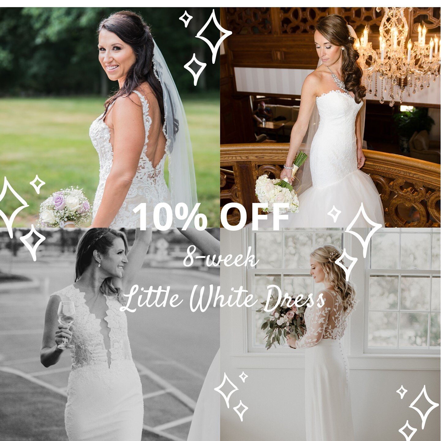 Covid restrictions are lifted...which means&hellip; WEDDING SEASON HAS BEGUN! HOORAY!❤⠀
⠀
To celebrate, we&rsquo;re slashing 10% off our 8-week &ldquo;Little White Dress&rdquo; online program to help all brides, maids, MOBs and MOGs get ready to rock