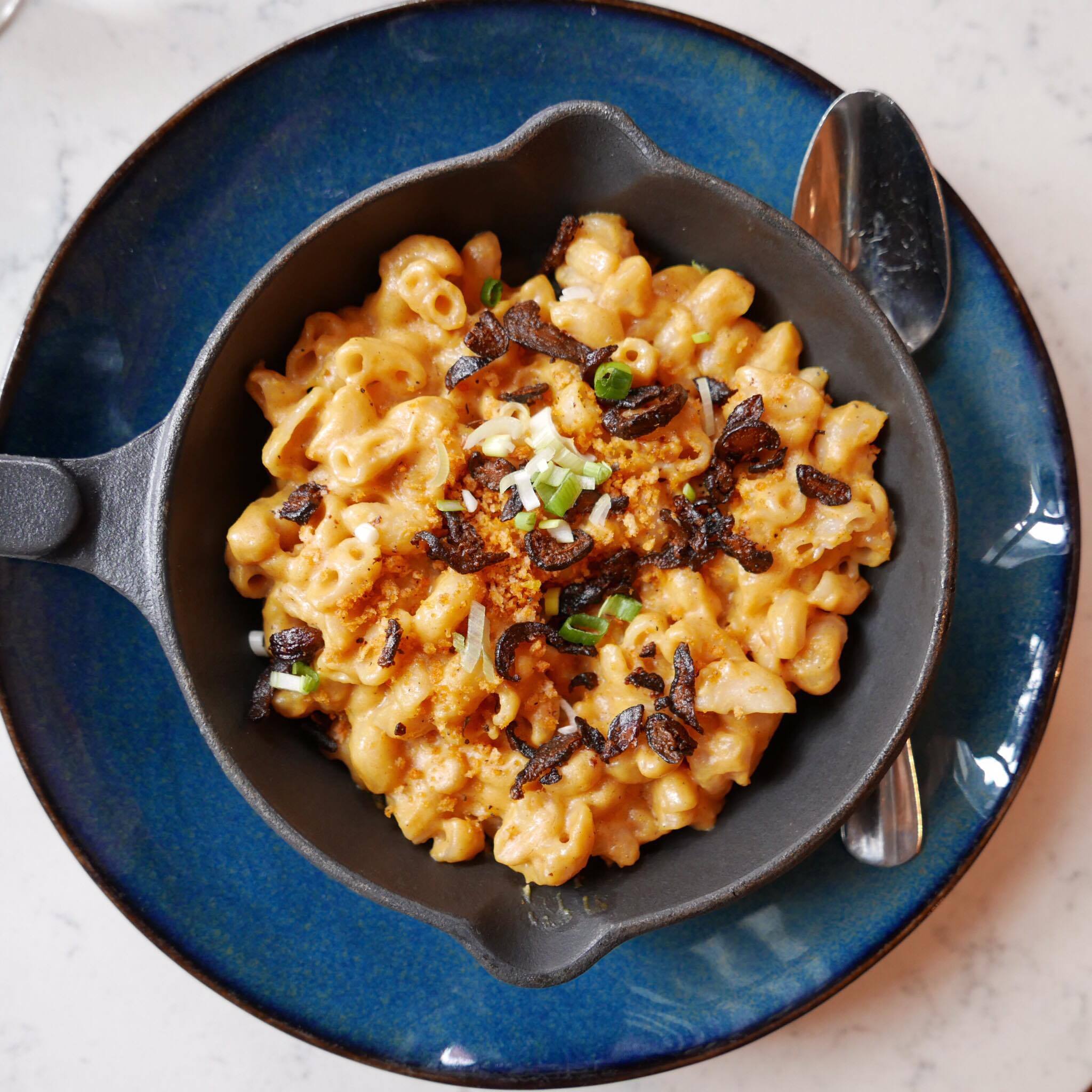 Mac and Cheese with Mushroom Bacon