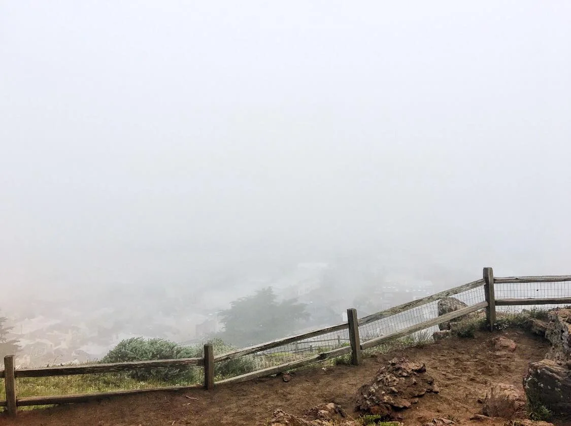 Another foggy day...but does give you a lot of elevation to see SF