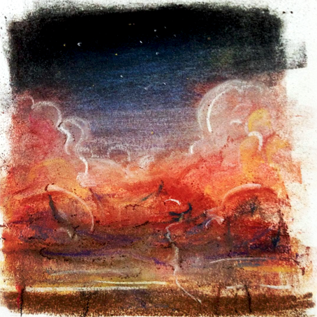 Page from a sketchbook, 2017 Pastels