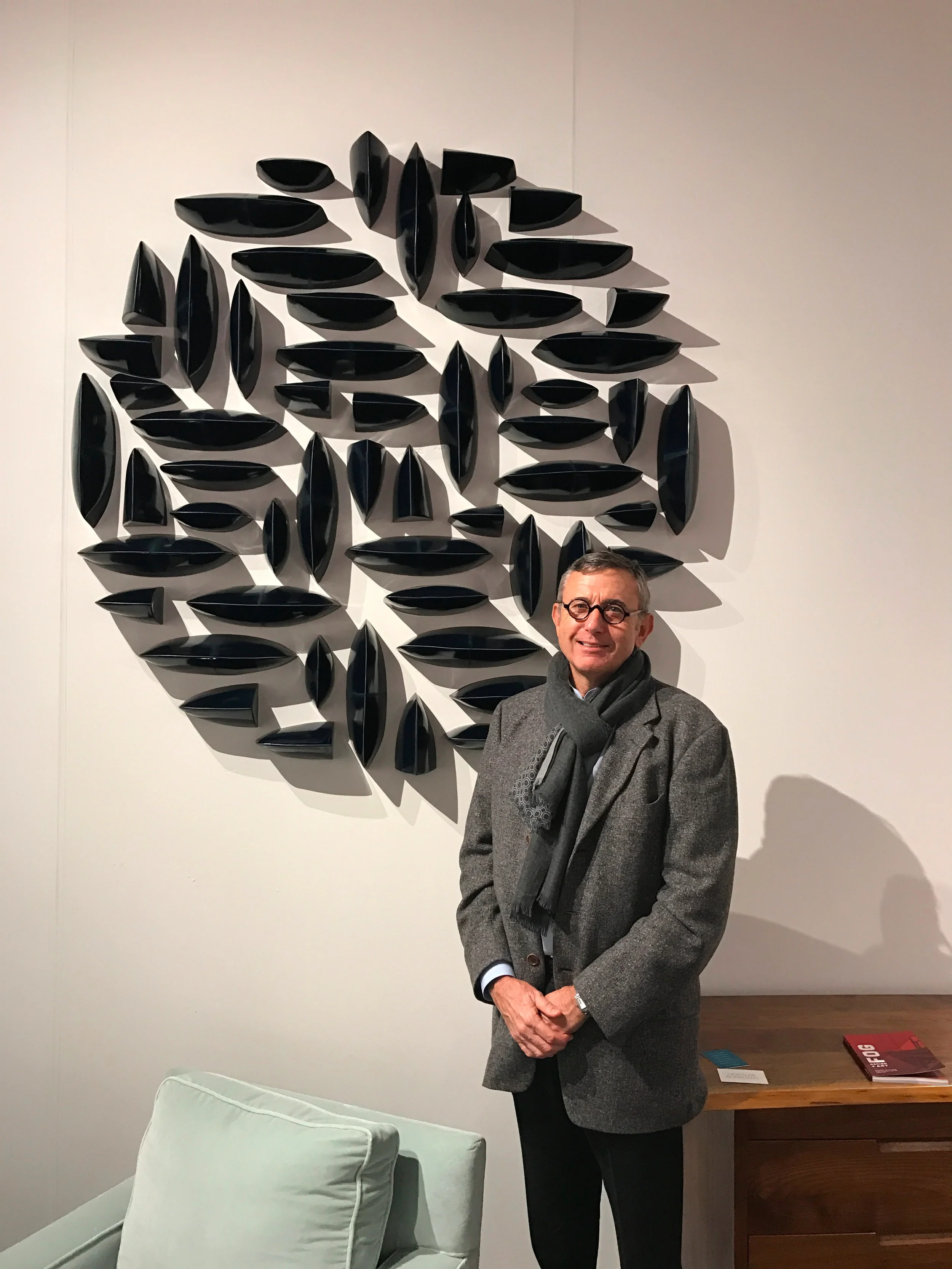 Paul Wiseman admires artwork from Holster Burrows Gallery