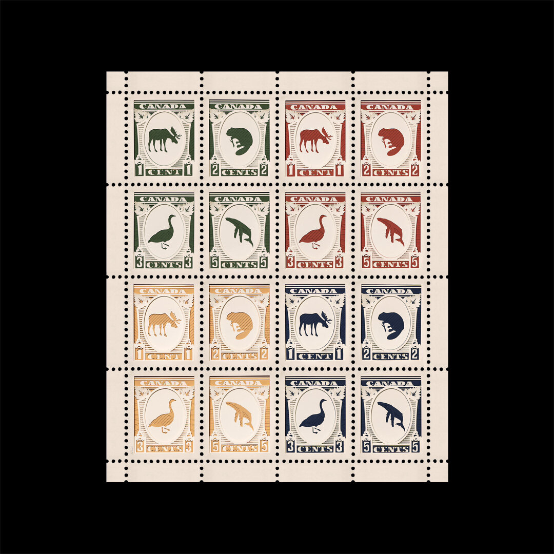 Canada Stamps; full sheet, four colour