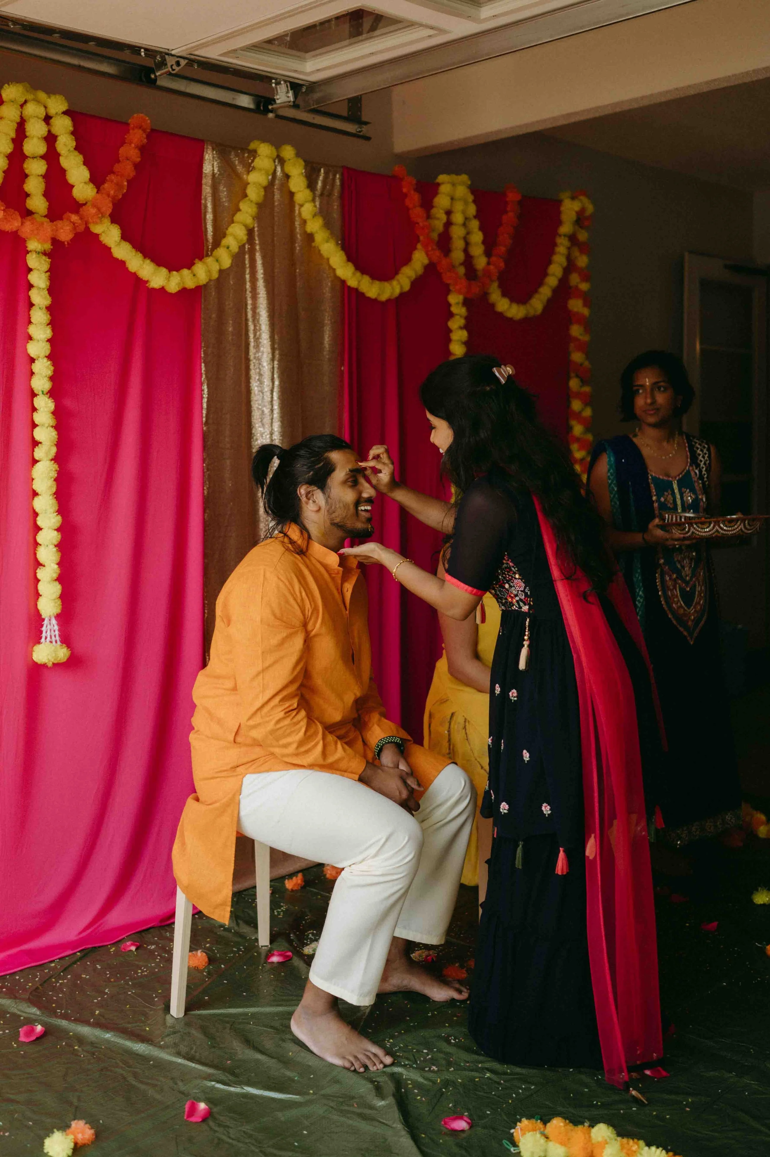 Moody Memphis wedding photographer Sri Lankan Haldi ceremony Memphis documentary wedding photographer cinematic Memphis wedding photographer editorial Memphis wedding photographer