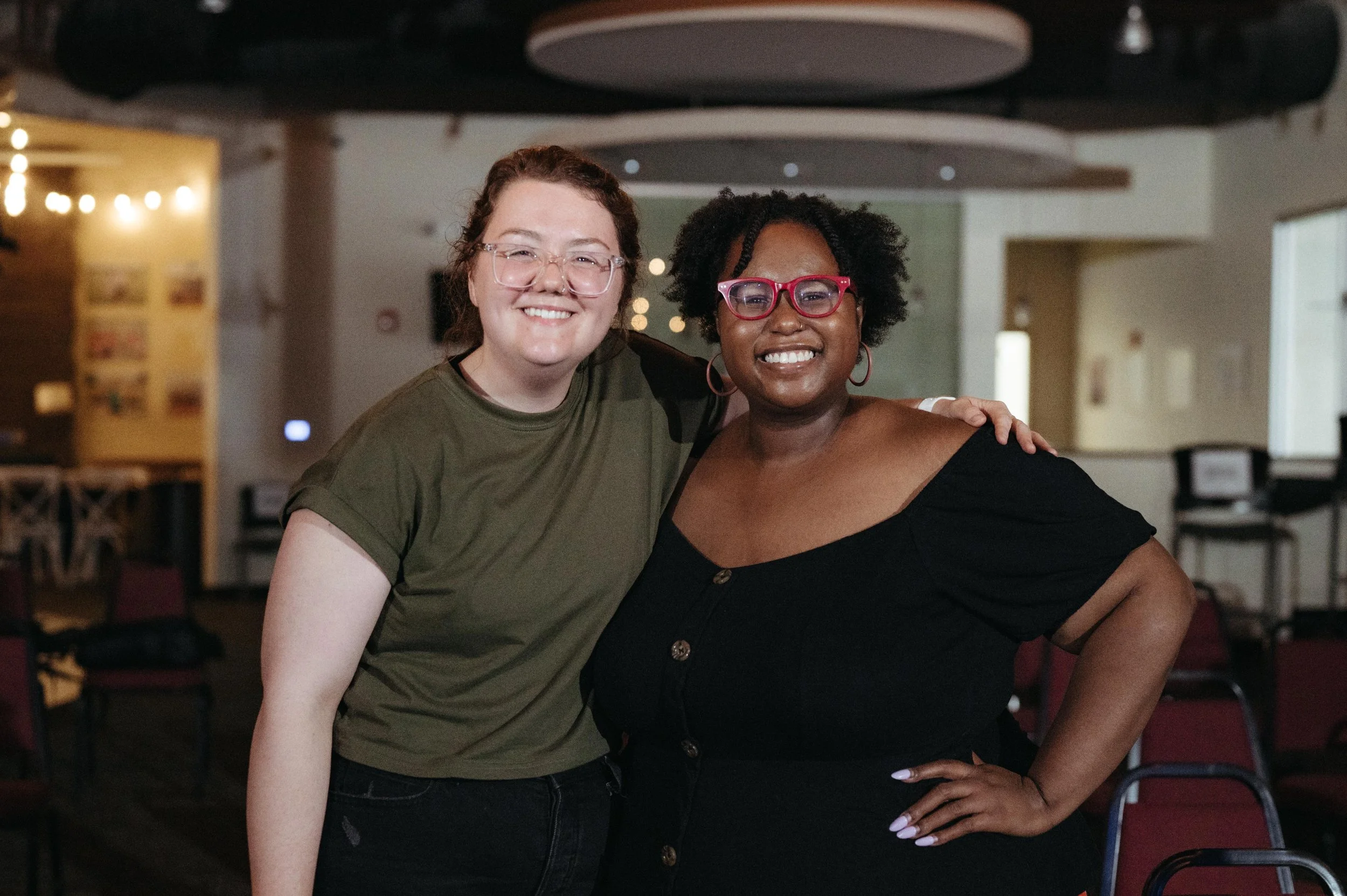 Bailey Inman and Kayla Myers on the set of Lex is on Her Way.