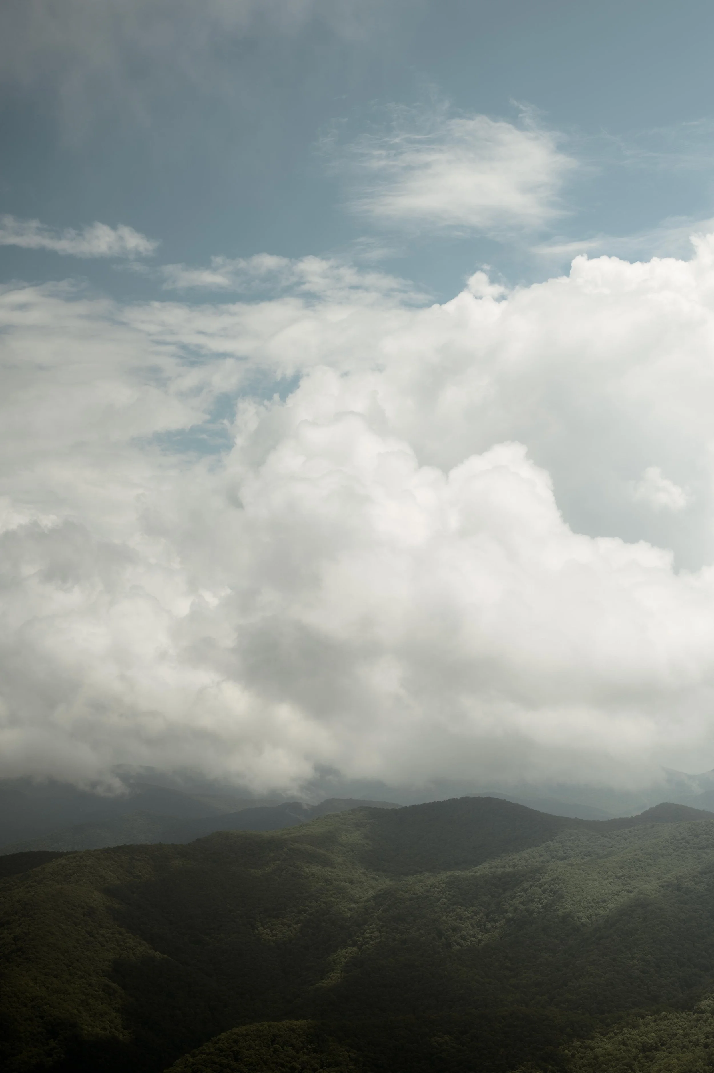 Moody North Carolina wedding photographer view of the Appalachian mountains from Wayah Bald in Nantahala North Carolina. Moody Memphis wedding photographer. Documentary Memphis wedding photographer.
