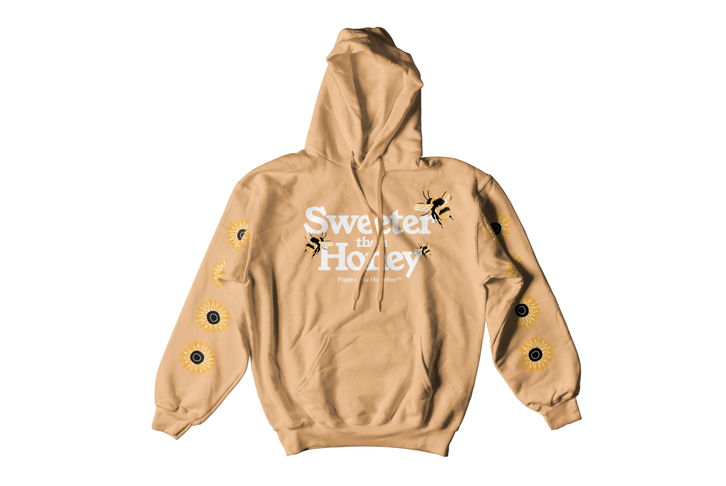 Sweeter than Honey honey gold hoodie from Flight of the Honeybee. Merch by Ausar.