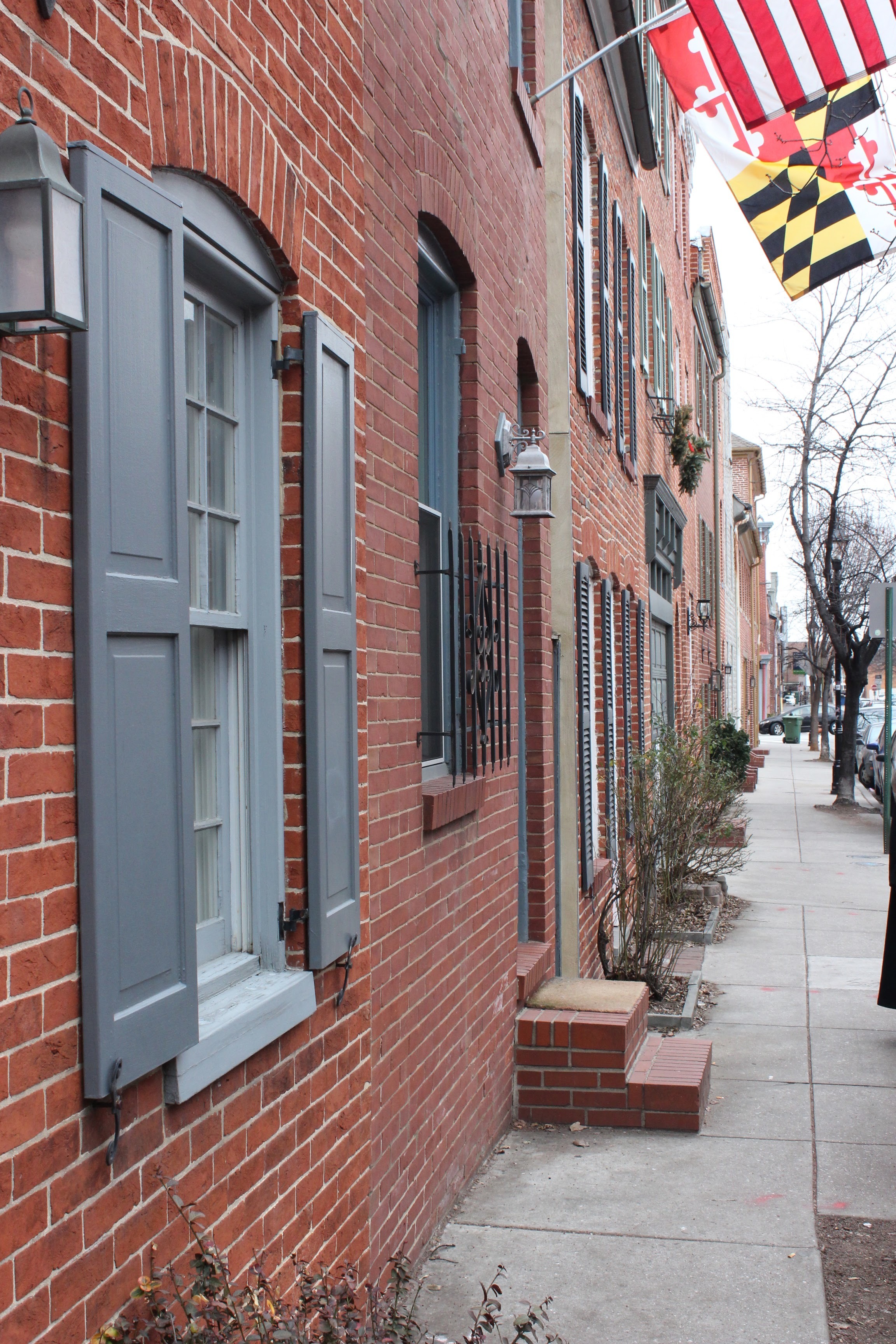 Famous brick row houses of Baltimore and Fells Point