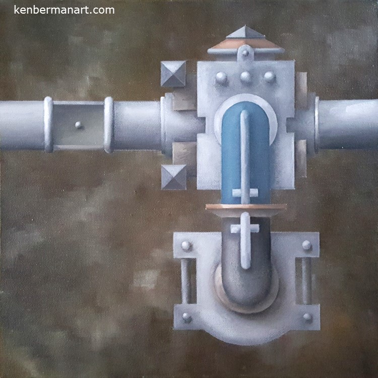 Title: Blue Pipe Medium: Oil on Canvas Size: 12" x 12" Copyright: 2001 Catalog #: 01.015