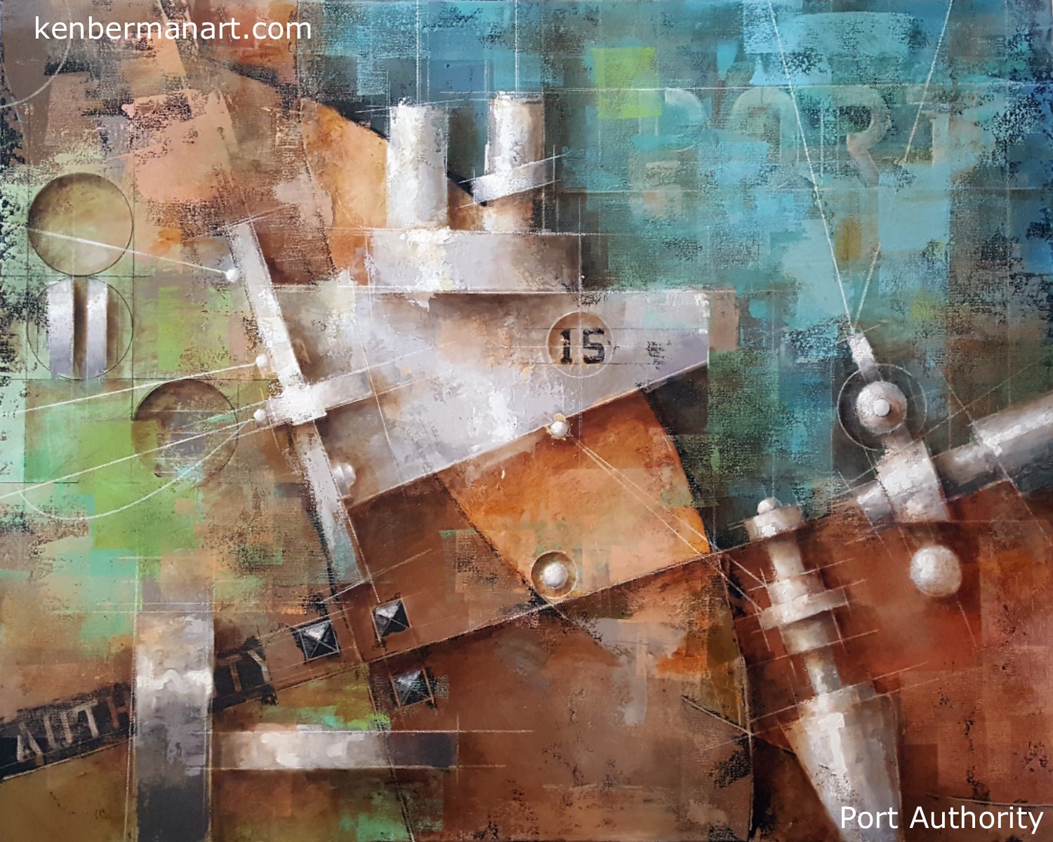 Title: Port Authority Medium: Oil & Colored Pencil on Canvas Size: 24" x 30" Copyright: 2017 Catalog #: 17.009