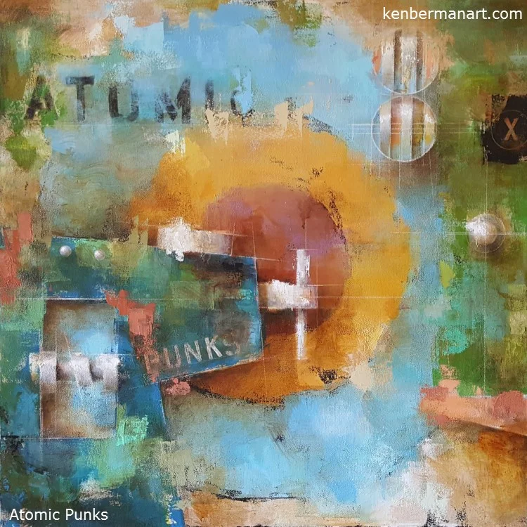 Title: Atomic Punks Medium: Oil & Colored Pencil on Canvas Size: 24" x 24" x .75" Copyright: 2017 Catalog #: 17.013