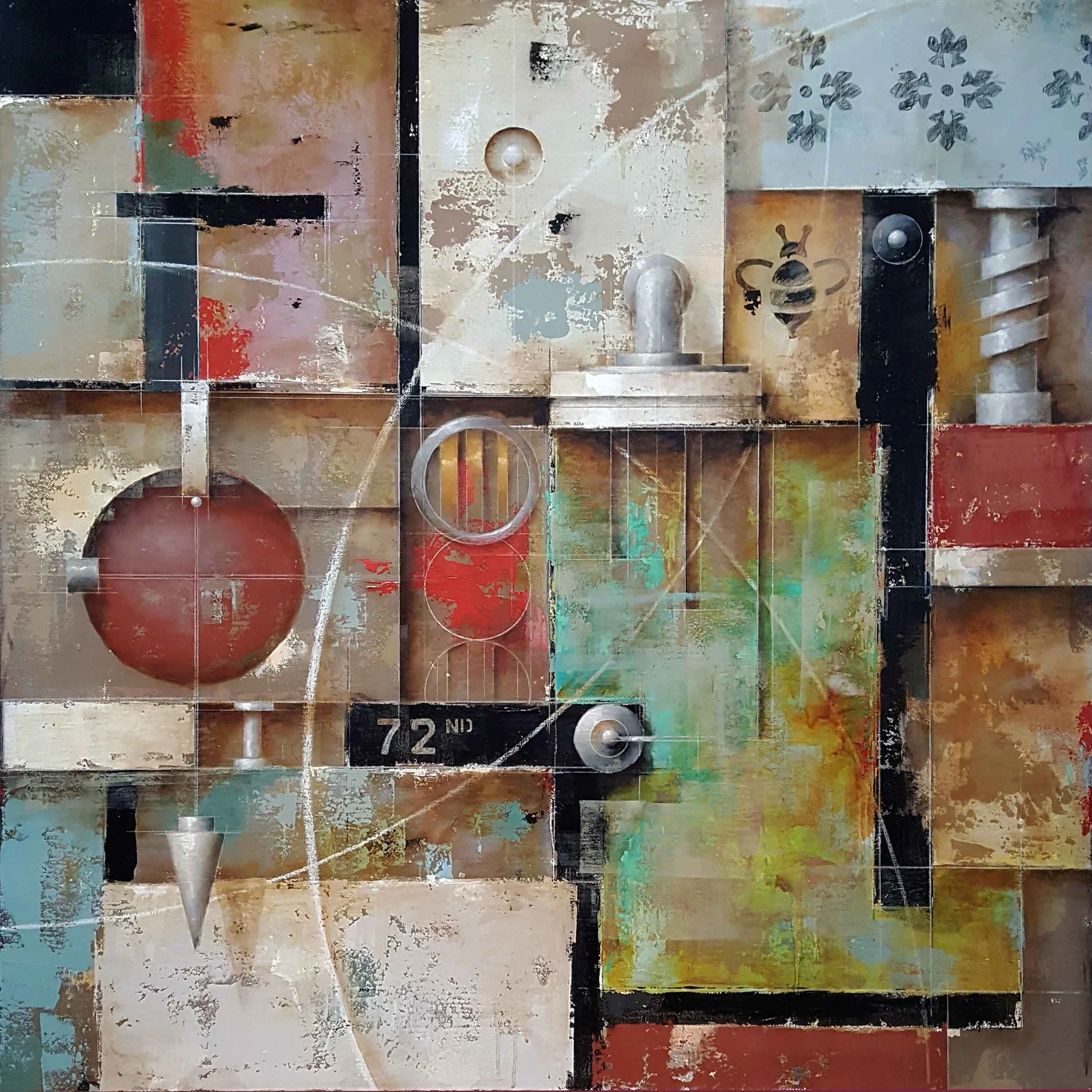 17.001---Urban-Fabric-(30x30---Oil-&-Colored-Pencil-on-Canvas)-Ken Berman.jpg