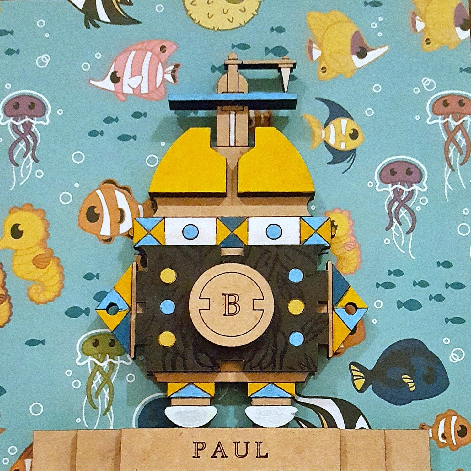 Ken Berman - 23.022 - B-Bot Series 6 - Paul (6x6) - Mixed Media Assemblage on Panel.jpg