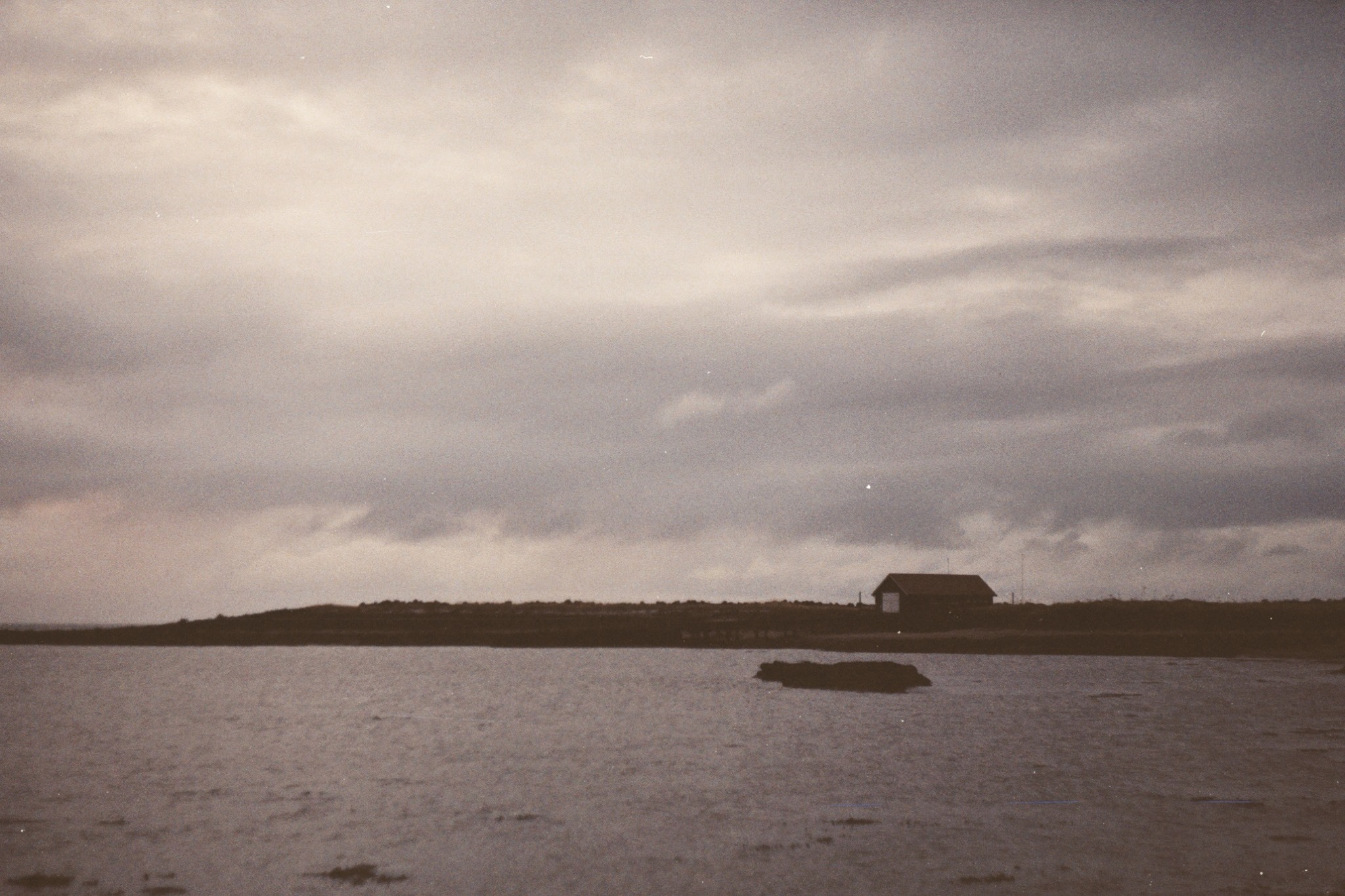 Across the water.