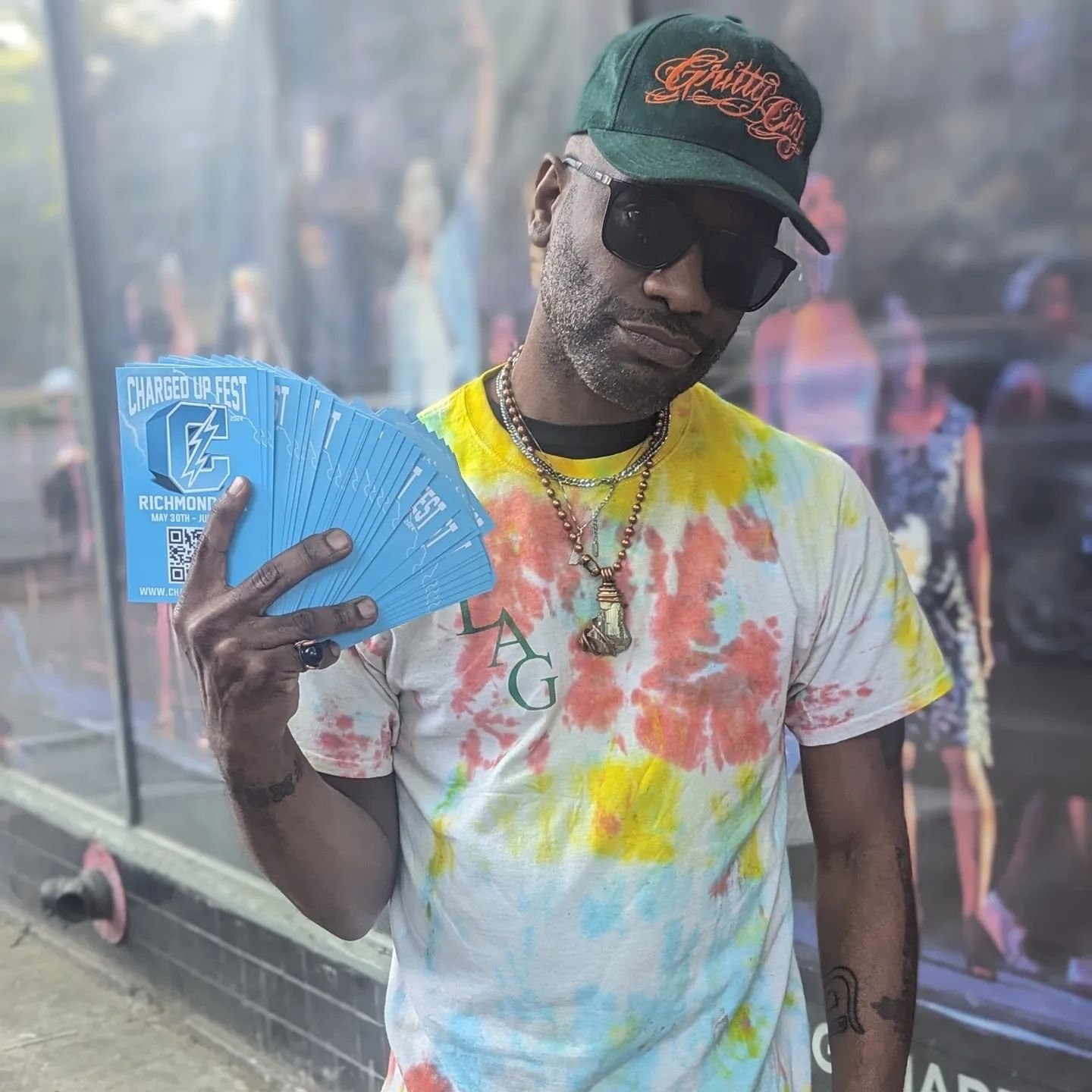 Richmond artist Ndefru spreading the word 
@chargedupfest is Coming!
5/30-6/2/24
Richmond, VA

Visit www.ChargedUpEnt.com for tickets &amp; info
#chargedupent #chargedupmerch #chargedup #rvaartsdistrict #rvasmallbusiness #richmond #VA #Streetwear #fa