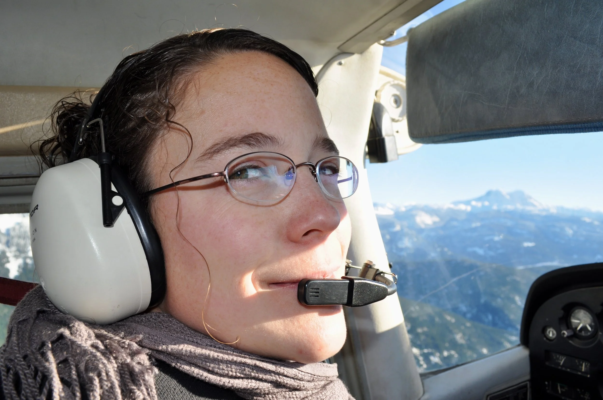 Jasmine flying over Squamish