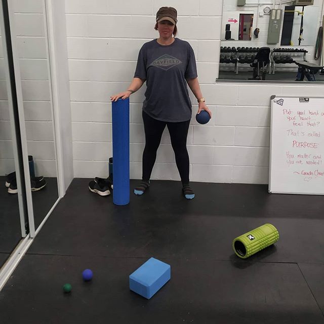 Sam using ALLLL the tools! 
One of the beauties of having my own gym is that I can justify buying the exact right mobility tools for each application... Sure you can get away with just a foam roll and a lacrosse ball, but it's pretty awesome being ab