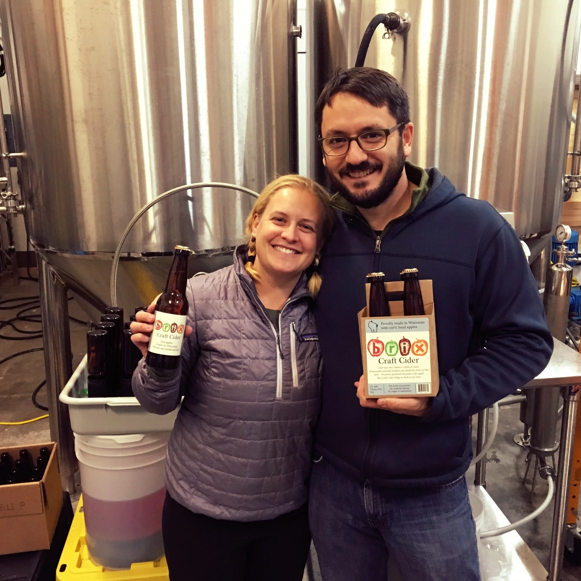 Above: Marie and Matt with our first commercial batch of cider produced in late 2016