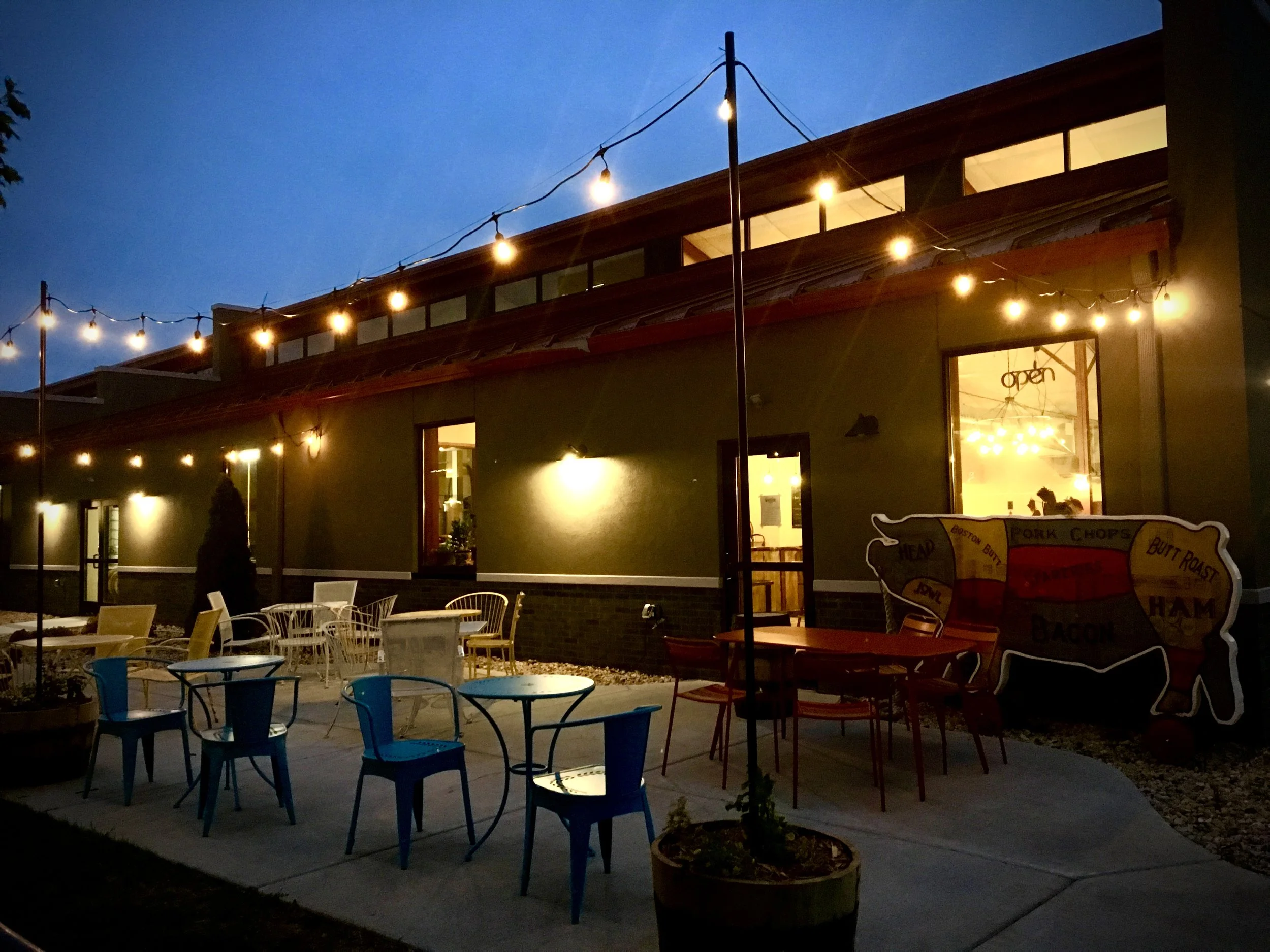Above: Our outdoor patio