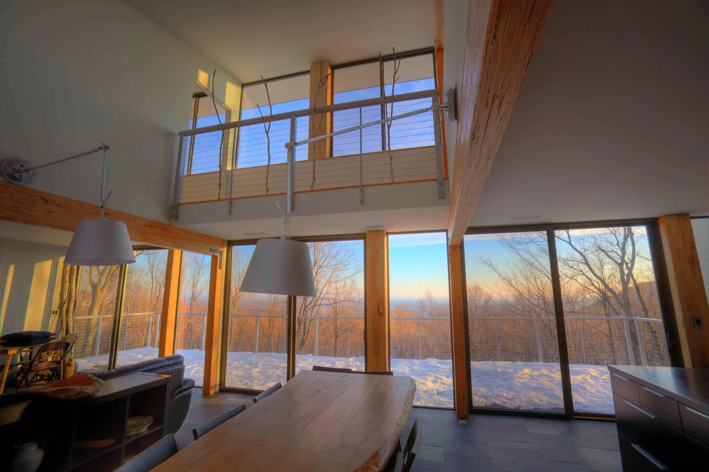 interior with a view on snow