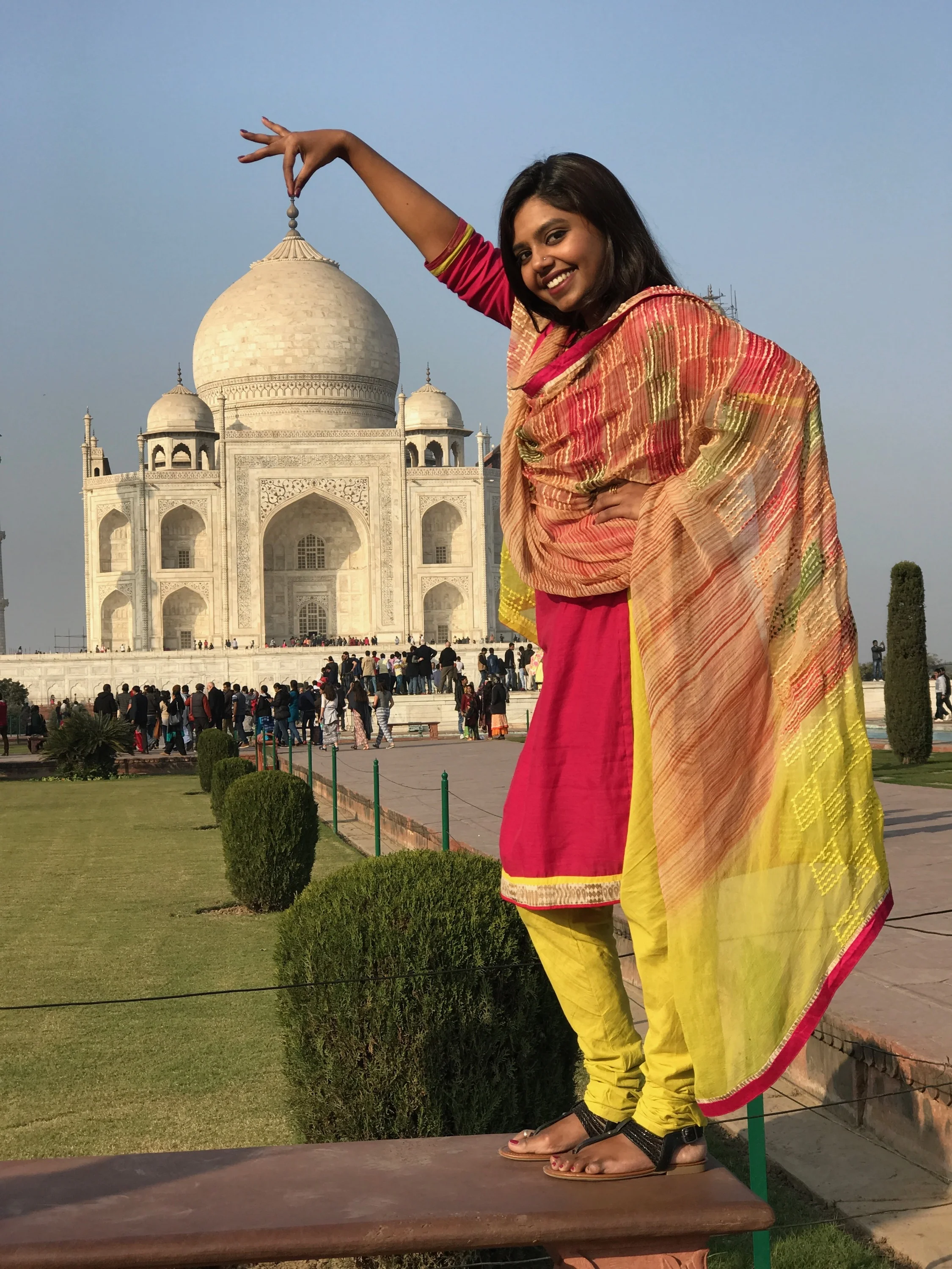 Taj Mahal, Agra, India What a wonder-ful view (you see what i did there)? the taj mahal is one of the 7 wonders of the world! honestly, so much dedication and detail went into creating such a beautiful monument.