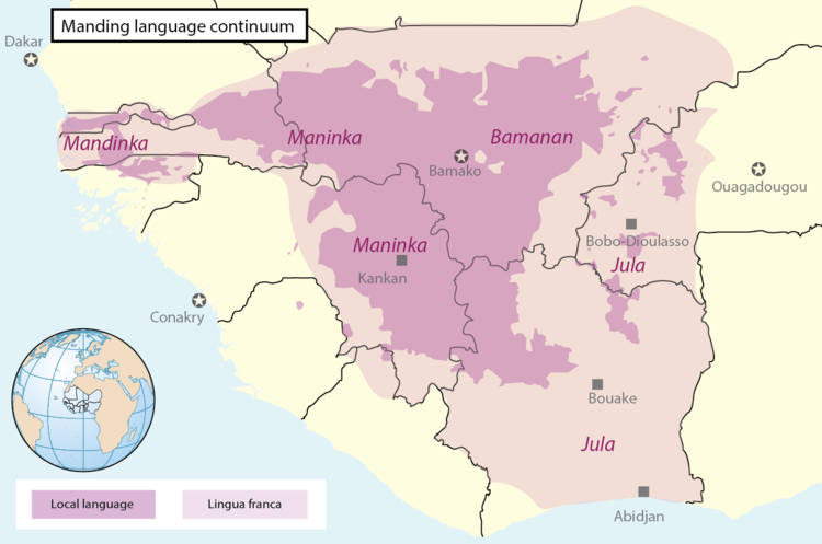 Donaldson, Coleman. (2018, December 30). Map of the Manding language continuum. Zenodo. http://doi.org/10.5281/zenodo.2528947