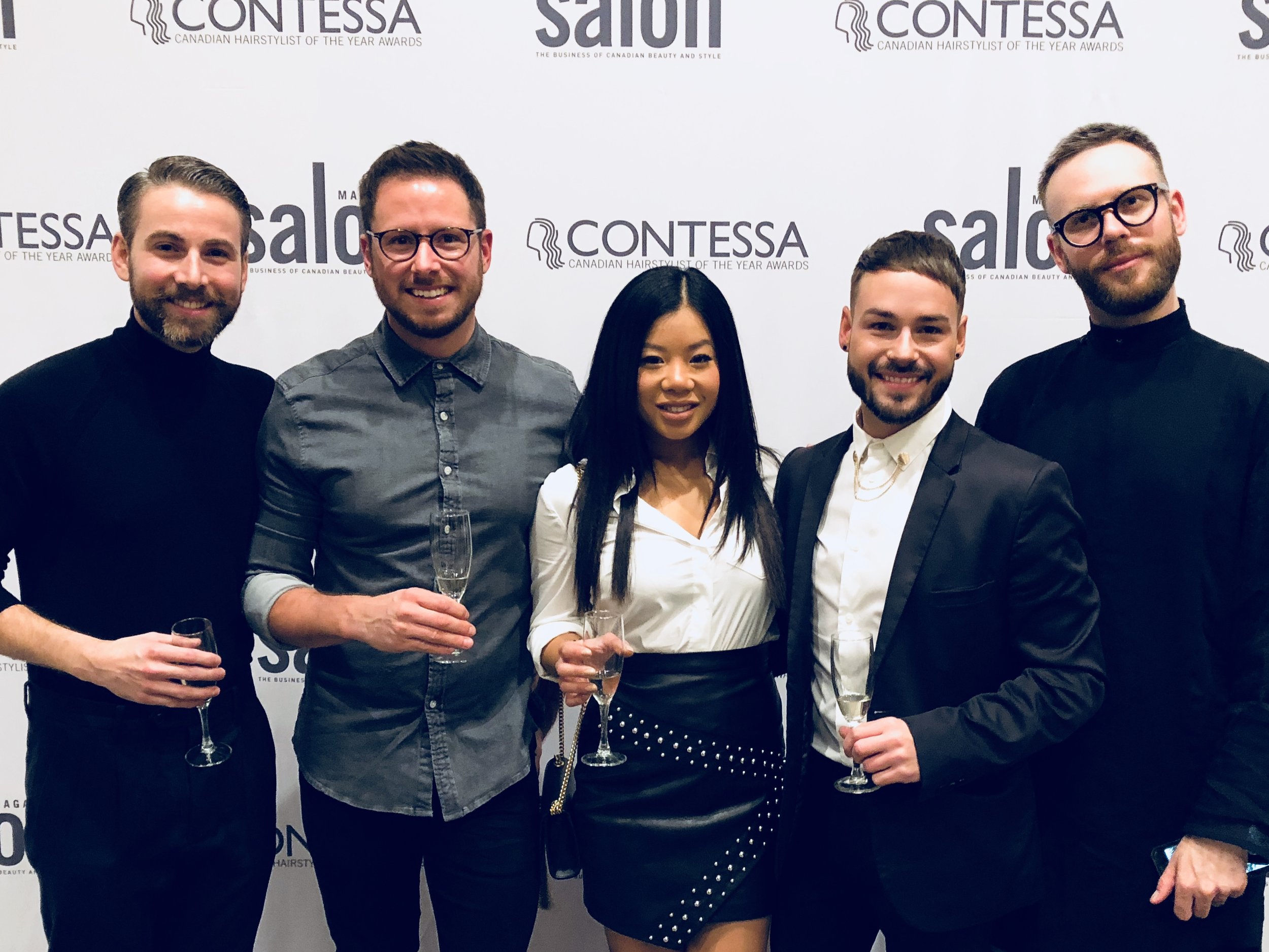 L'équipe du salon Brossés au gala du concours Contessa 2018