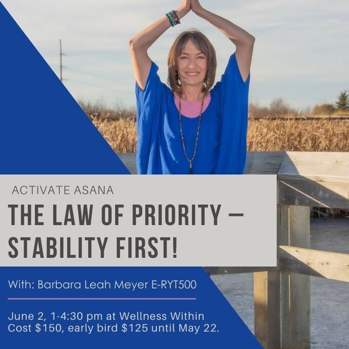 Save, with our early bird registration to Barbara's Works shop in June!
.
This 3.5 hr workshop focuses on:
The Law of Priority &ndash; working with the Biological Laws of the body &amp; understanding why it is so important to focus on Stability First