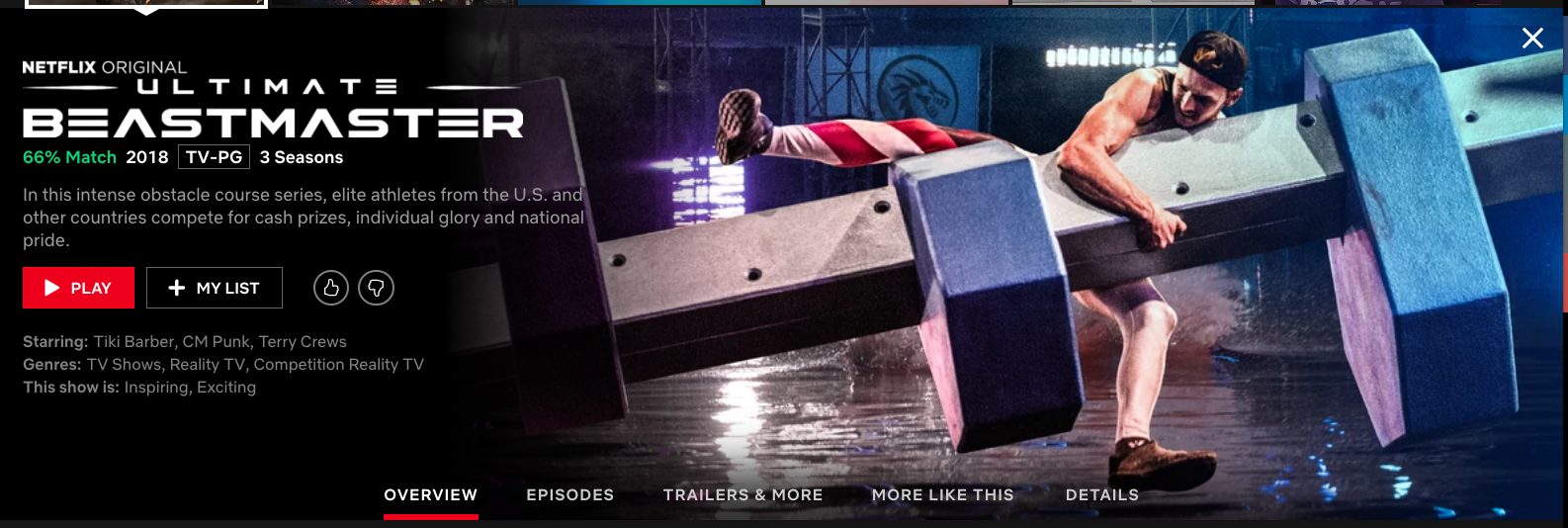 Netflix UI Screen Hero Image—Ultimate Beastmaster