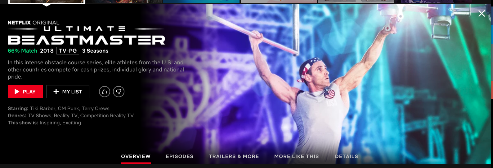 Netflix UI Screen Hero Image—Ultimate Beastmaster