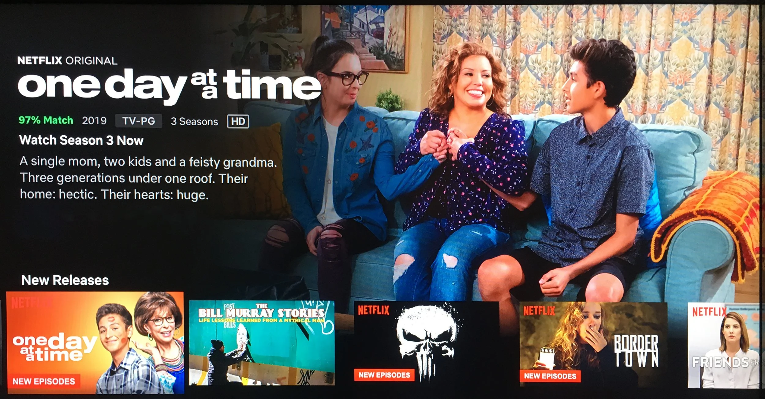 Netflix UI Screen Hero Image—One Day At A Time