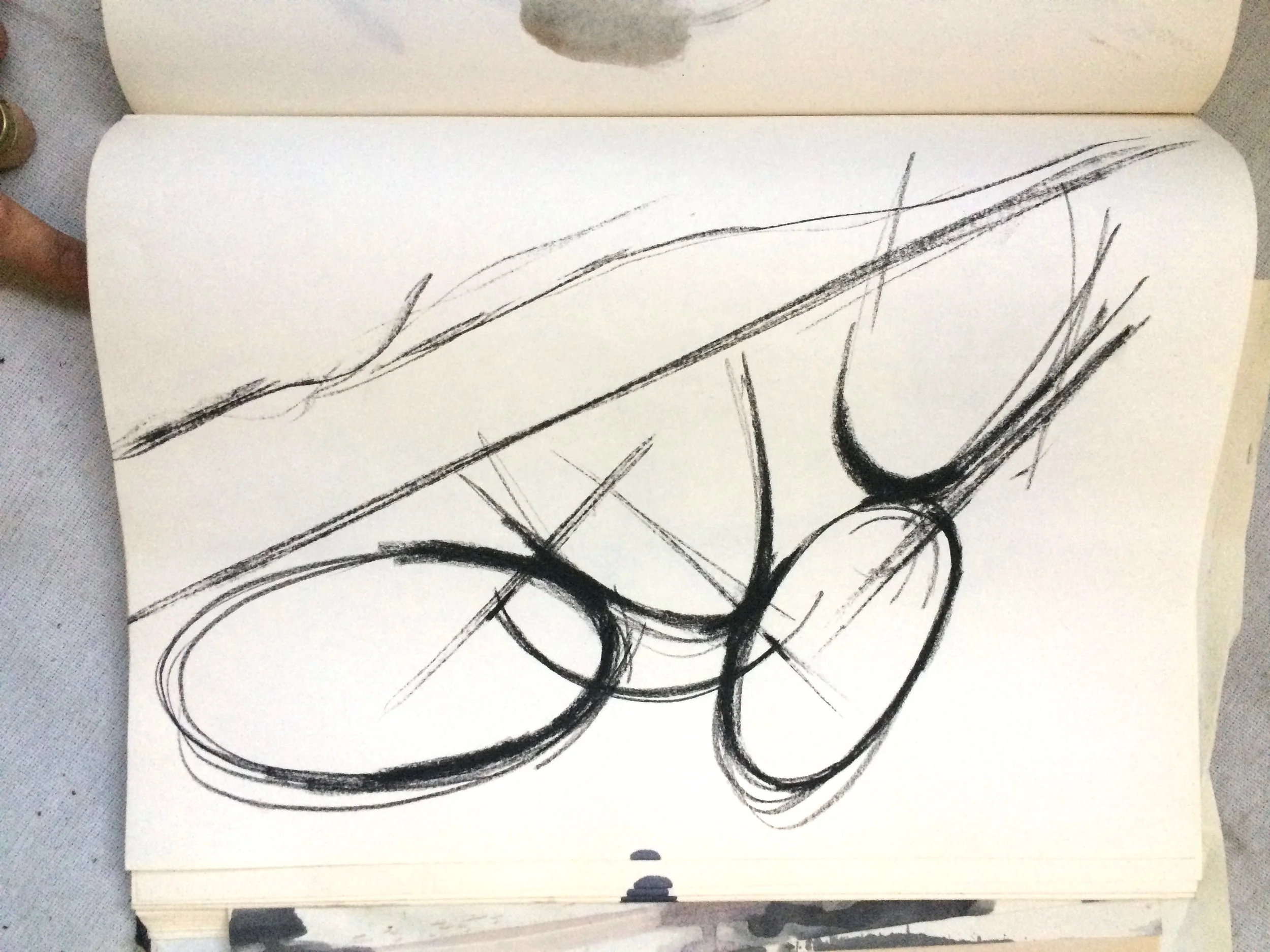 Sketch book. Charcoal.