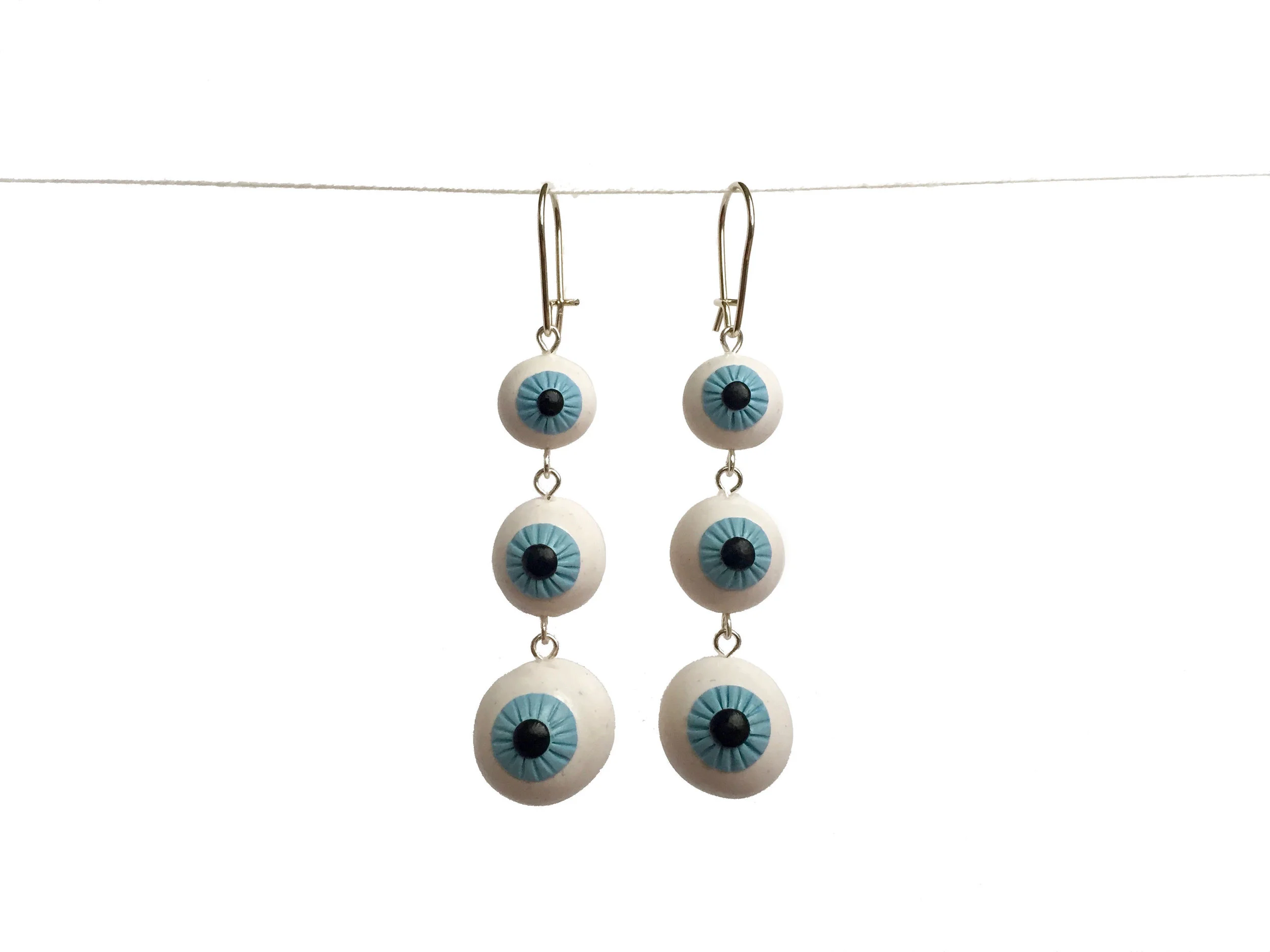 Tiered Eyeball Polymer Clay Earrings