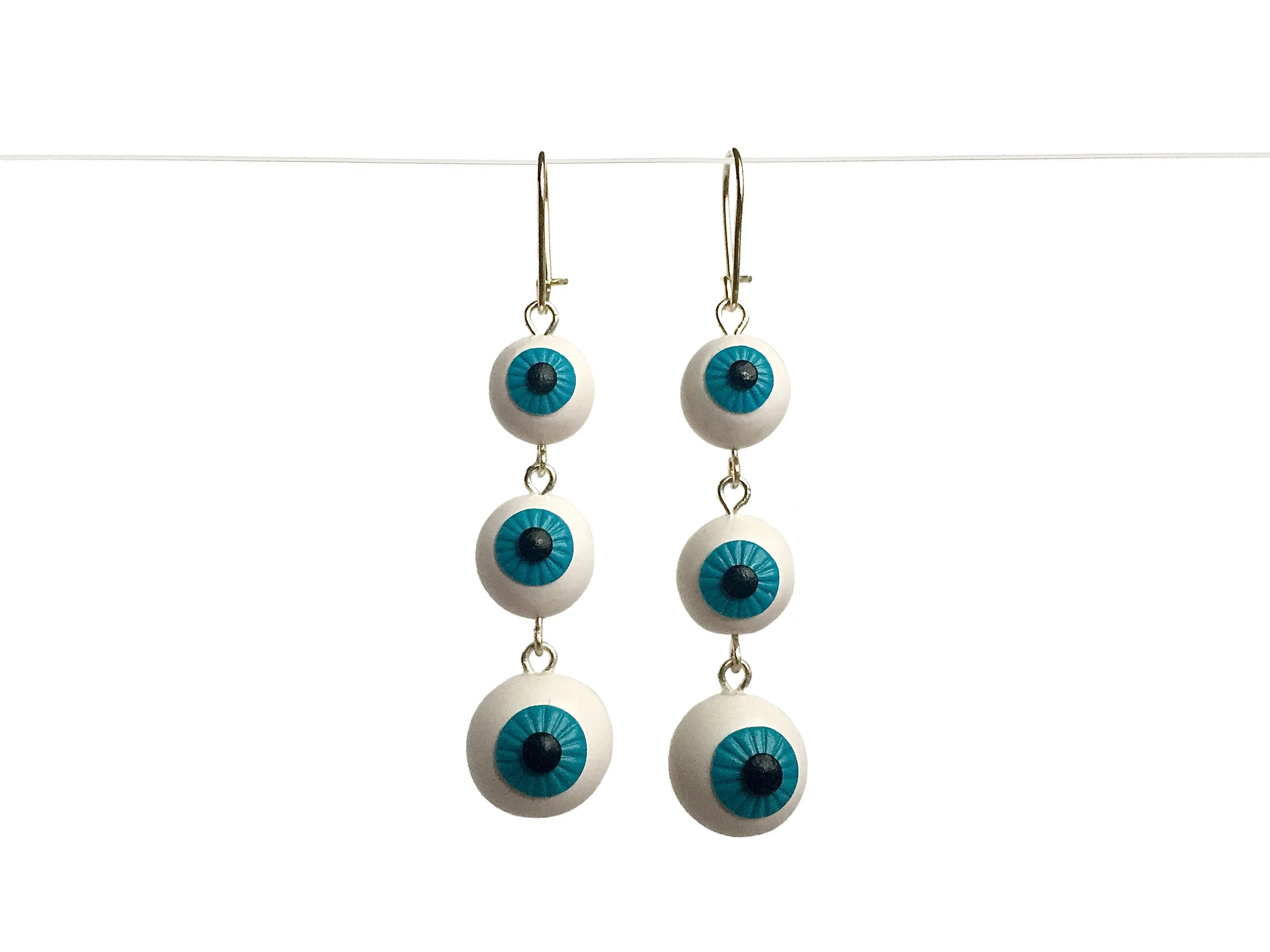 Tiered Eyeball Polymer Clay Earrings