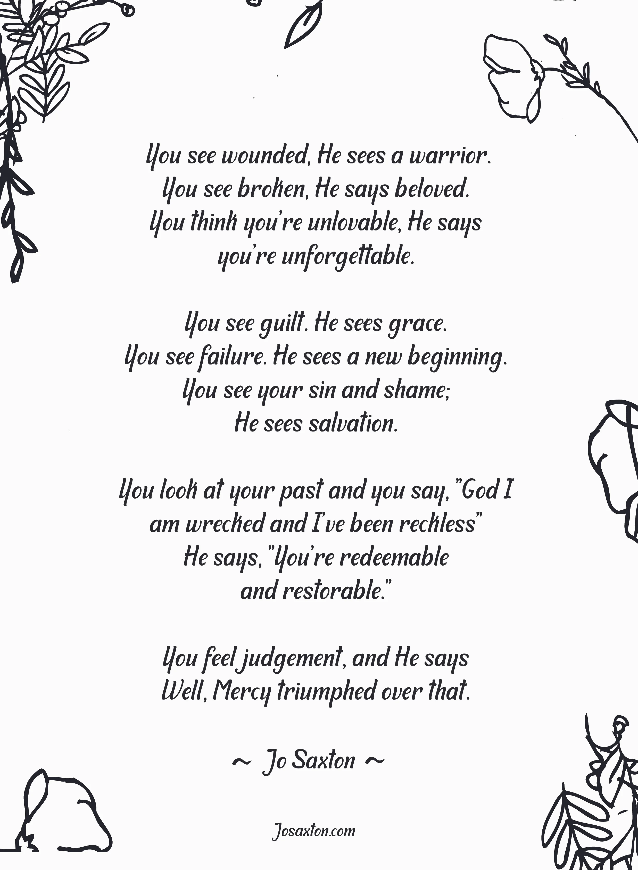 Digital Print - "You See, He Sees" Quote by Jo Saxton