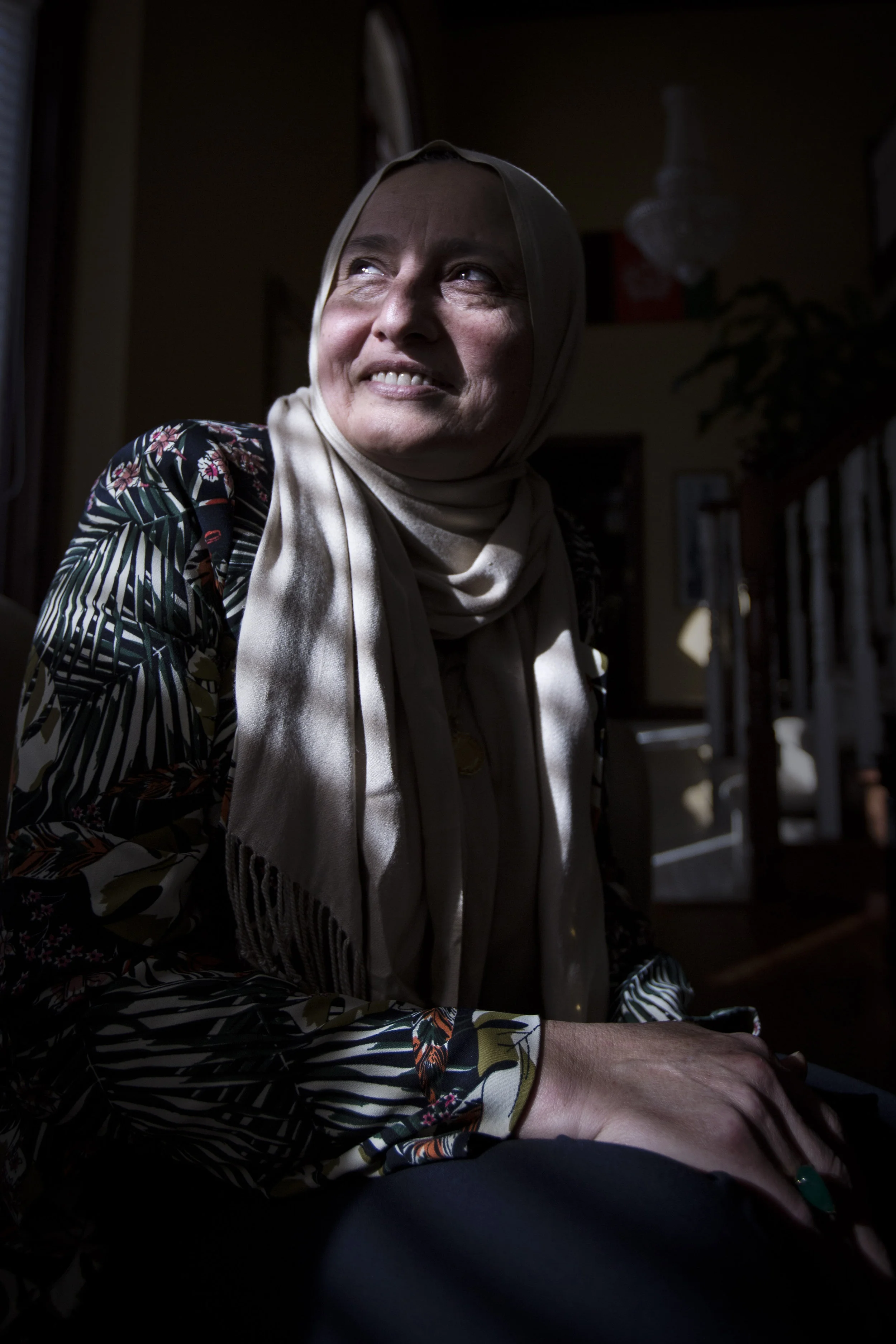  Bibi Bahrami sits in the sunlight, at her home, Jan. 27, in Muncie IN. While getting her photo taken, Bibi talked about women in the Muncie community that inspired saying, “Women are my power.” Bibi is the founder of AWAKEN a non for profit helping 