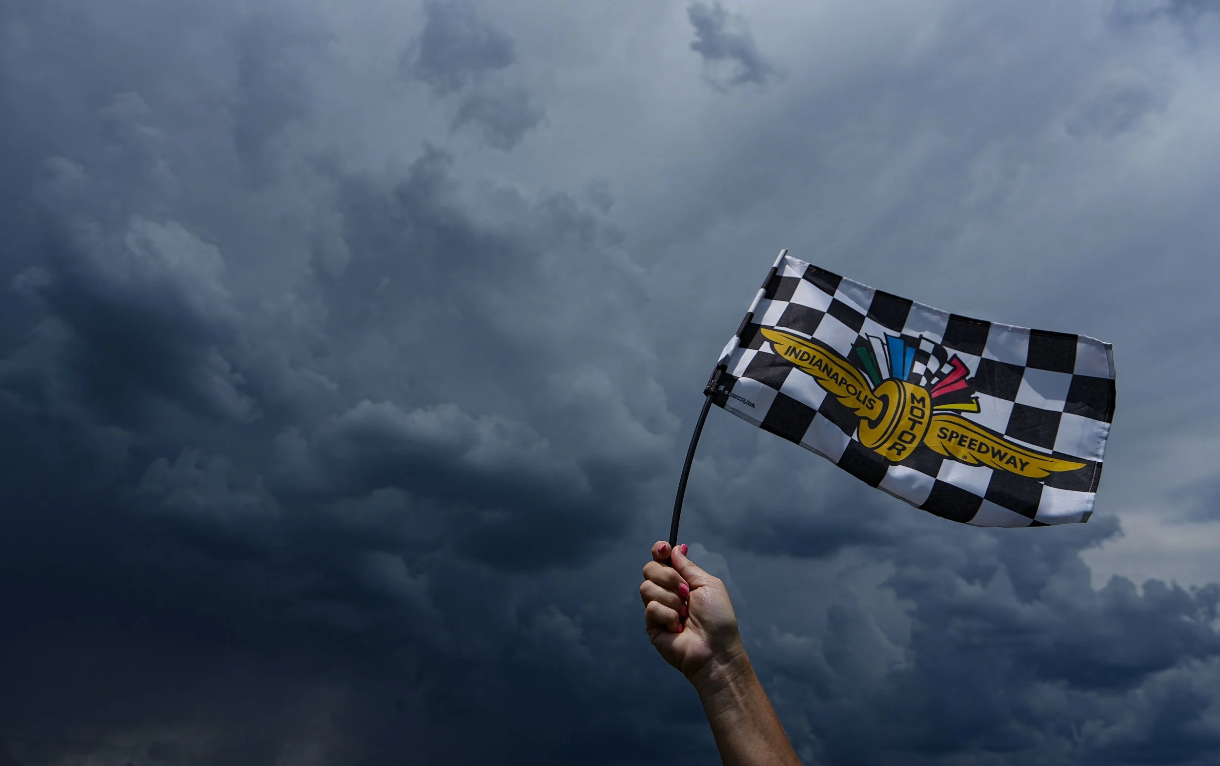  Rain delays dampen the fin of racing fans before the start of the GMR Grand Prix on Saturday, May 14, 2022, Indianapolis Motor Speedway in Indianapolis.  